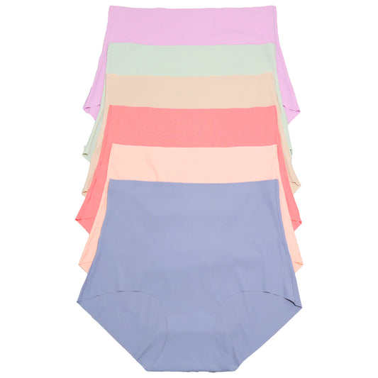 Nylon Laser Cut High Waist Full Coverage Briefs (6-Pack)