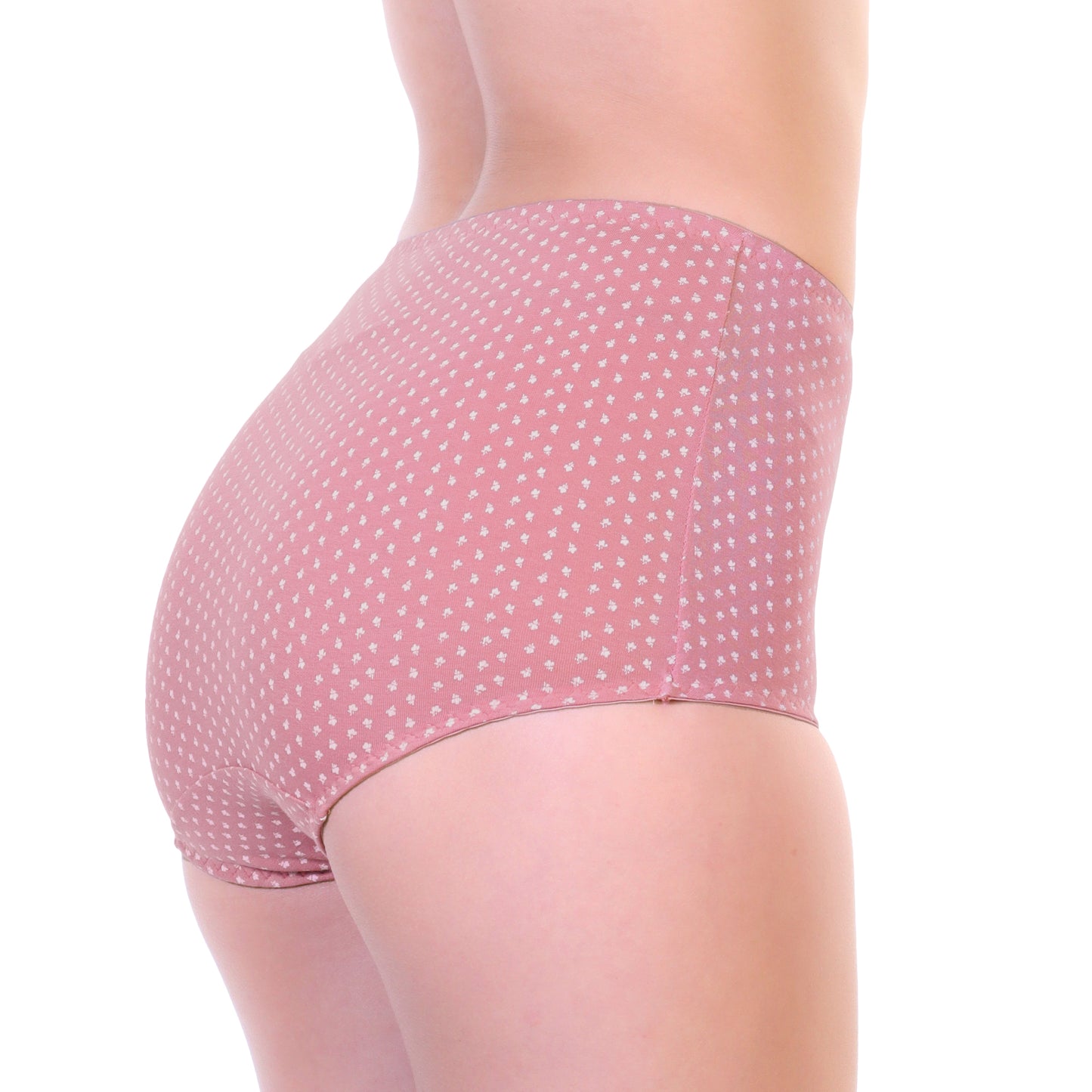 Cotton Classic High-Rise Briefs with Flower and Hearts Print (6-Pack)