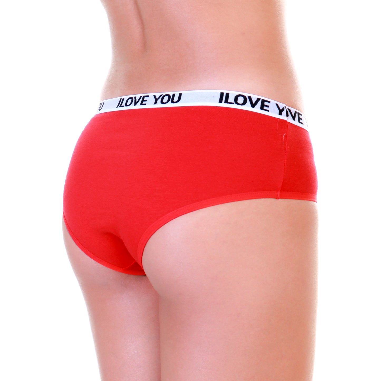 Cotton Hiphugger Panties with an I Love You Waistband (6-Pack)