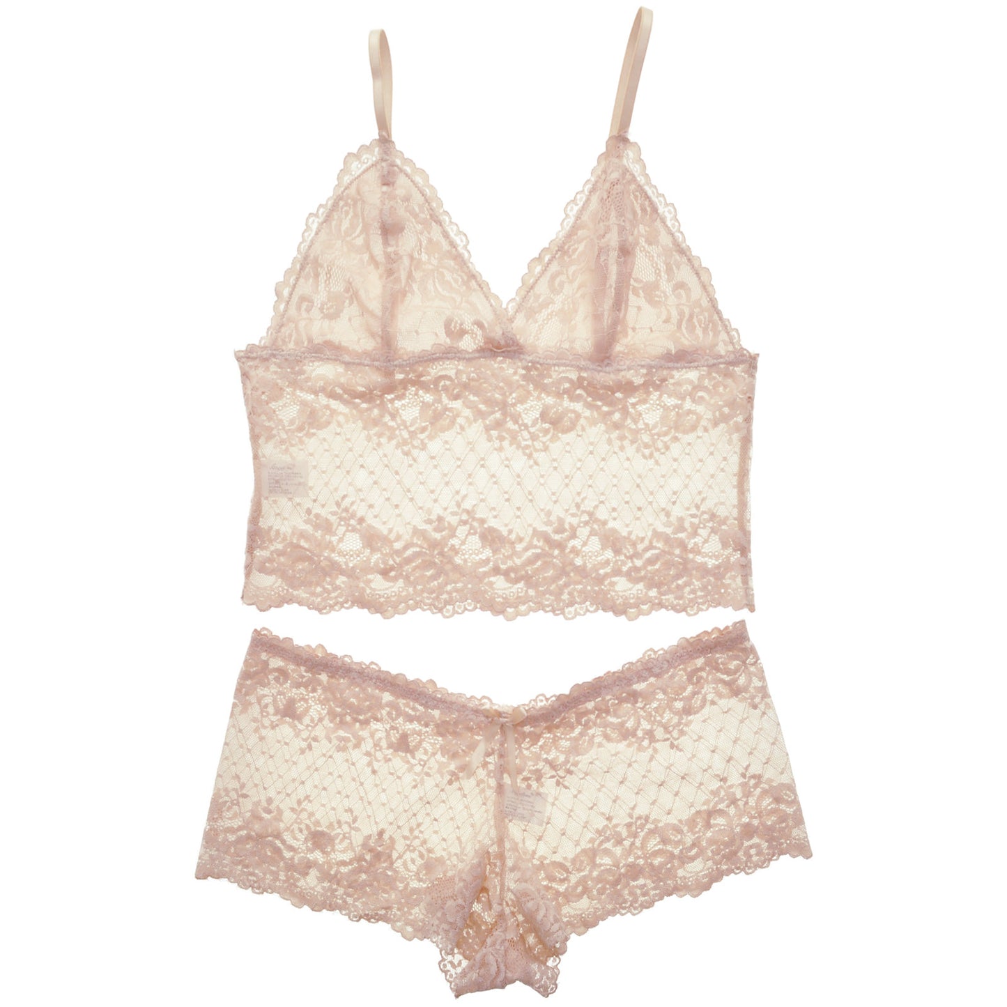 Lace Cami Top and Boxer Shorts Lingerie Set (2-Set)