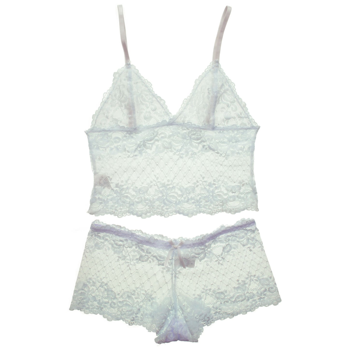 Lace Cami Top and Boxer Shorts Lingerie Set (2-Set)