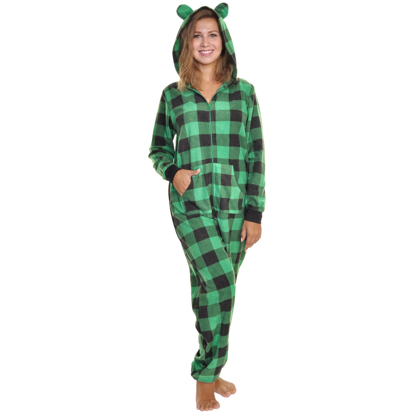 Unisex FLEECE Novelty One-Piece Hooded Pajamas (1-Pack)