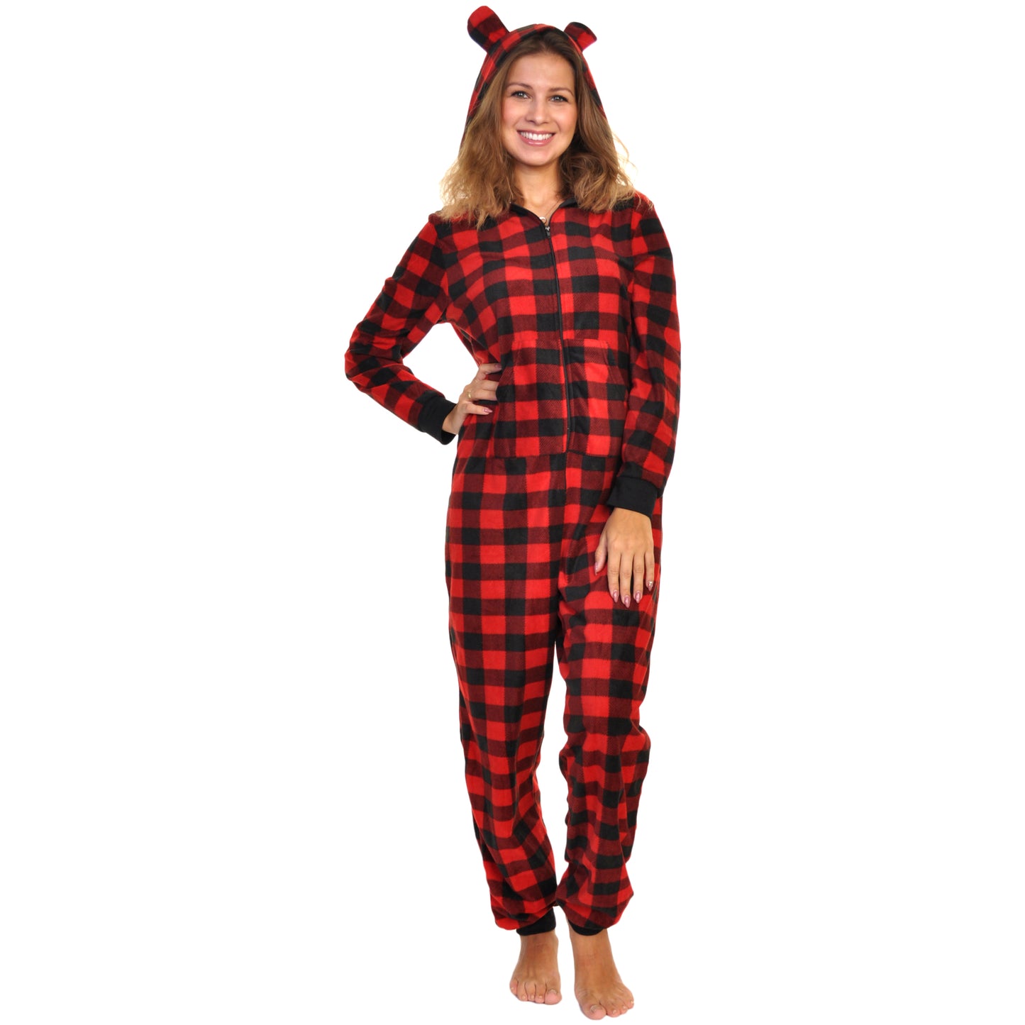 Unisex FLEECE Novelty One-Piece Hooded Pajamas (1-Pack)