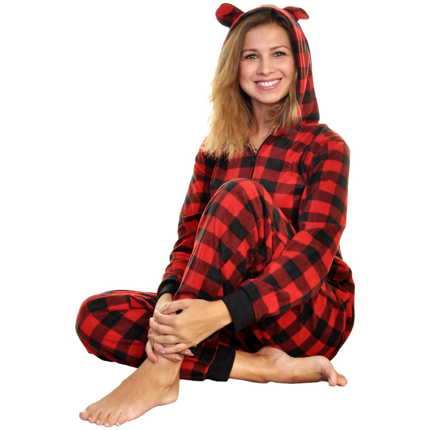 Unisex FLEECE Novelty One-Piece Hooded Pajamas (1-Pack)