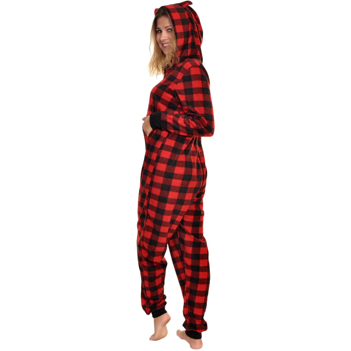 Unisex FLEECE Novelty One-Piece Hooded Pajamas (1-Pack)