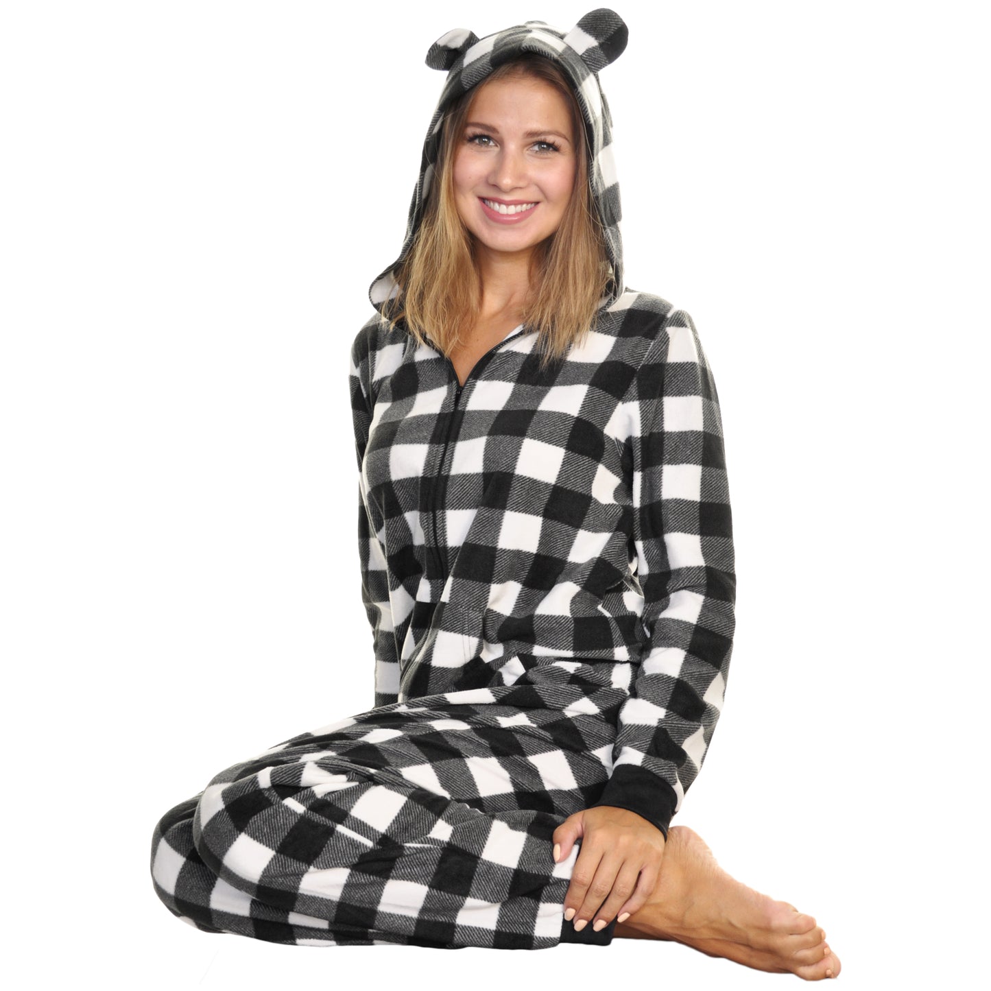 Unisex FLEECE Novelty One-Piece Hooded Pajamas (1-Pack)