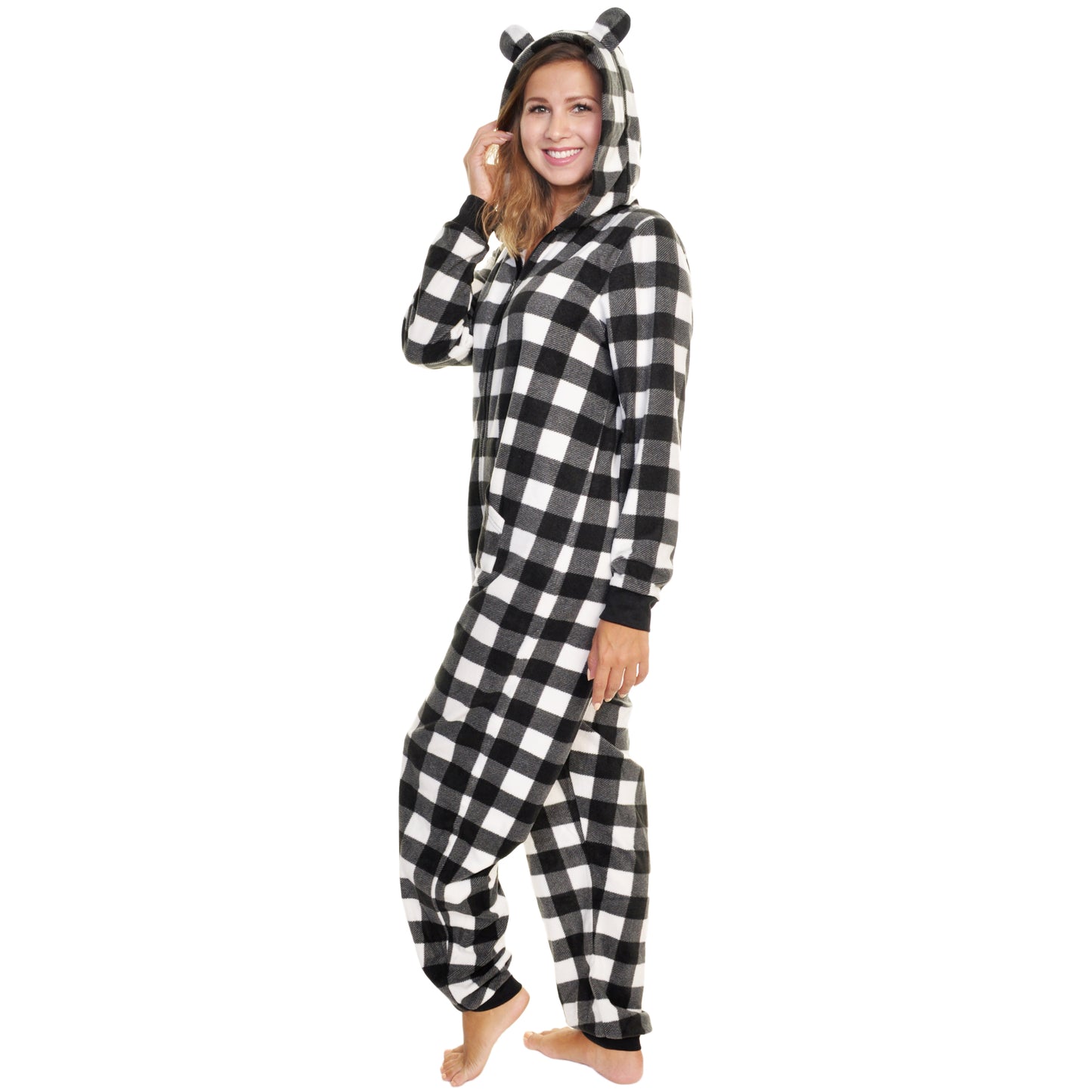 Unisex FLEECE Novelty One-Piece Hooded Pajamas (1-Pack)