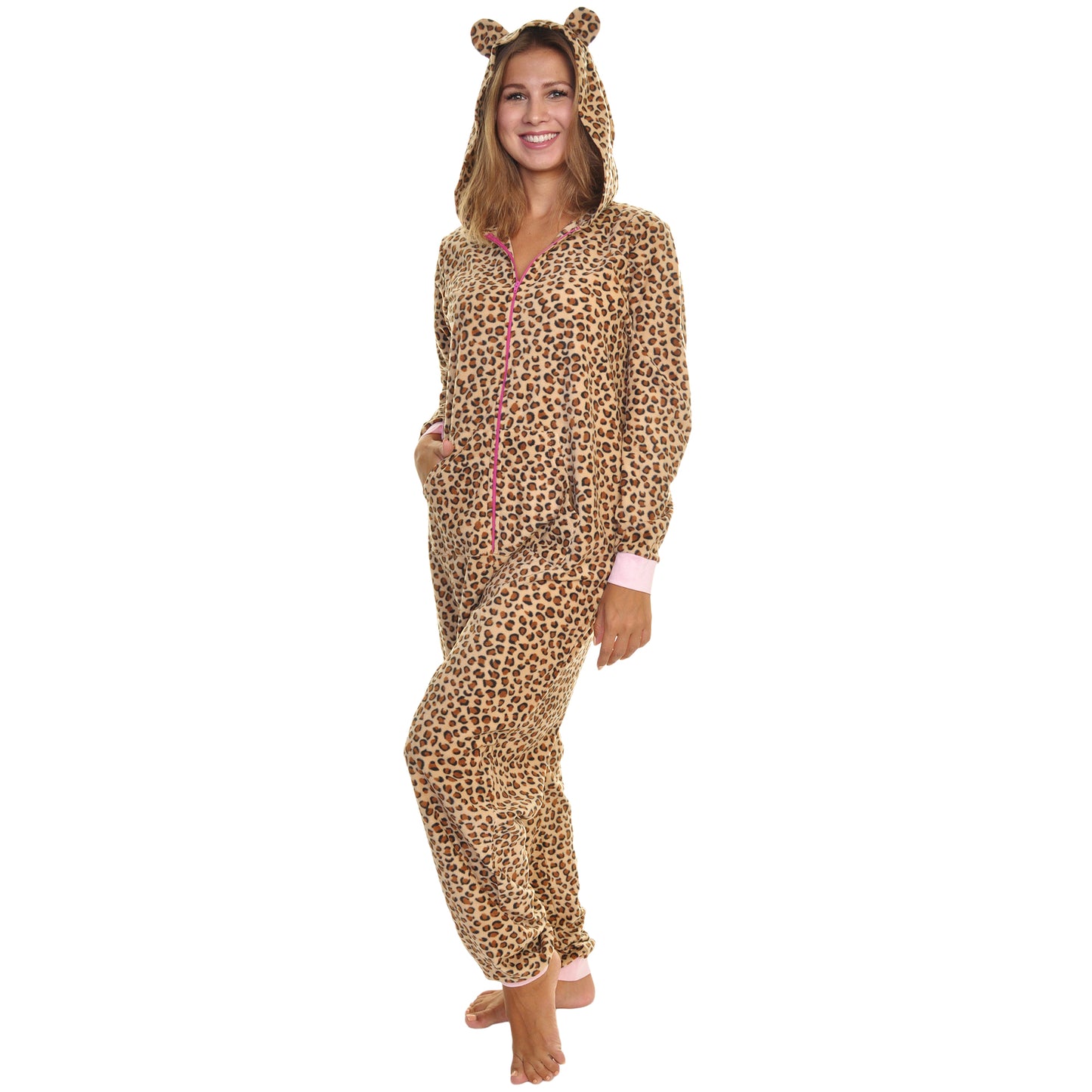 Unisex FLEECE Novelty One-Piece Hooded Pajamas (1-Pack)