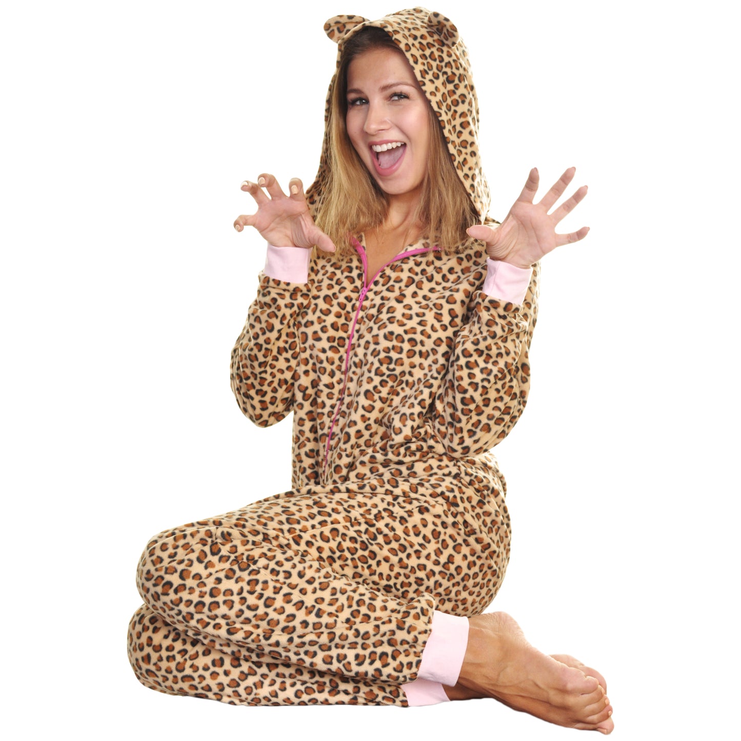 Unisex FLEECE Novelty One-Piece Hooded Pajamas (1-Pack)