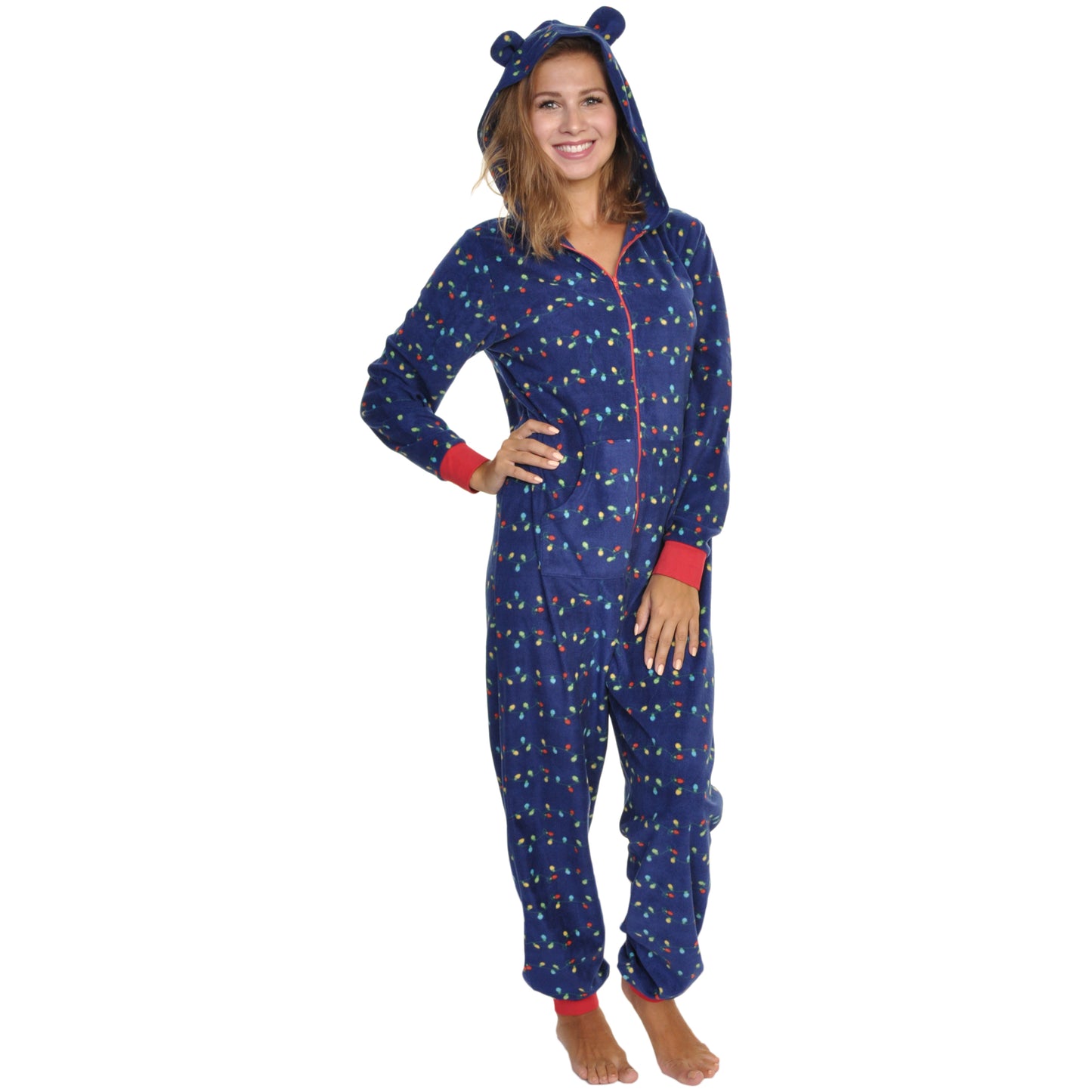 Unisex FLEECE Novelty One-Piece Hooded Pajamas (1-Pack)