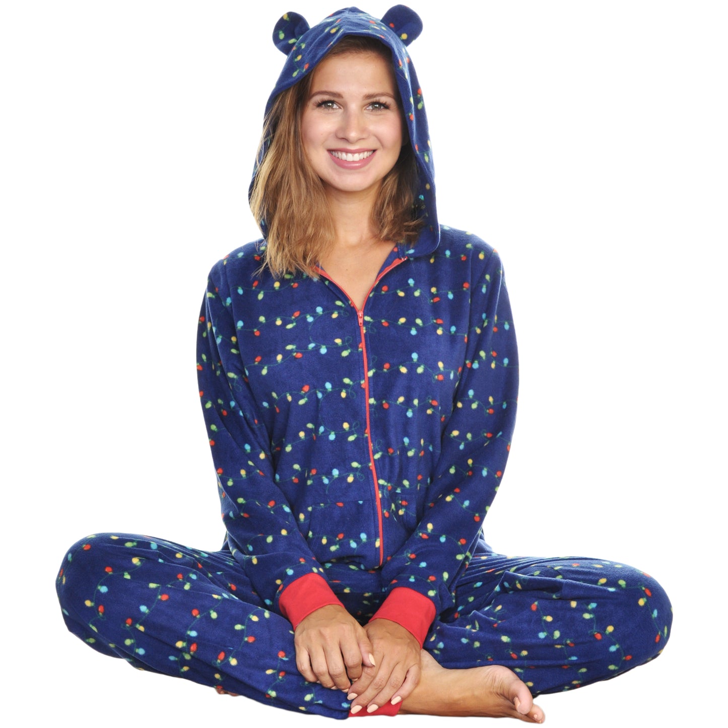 Unisex FLEECE Novelty One-Piece Hooded Pajamas (1-Pack)