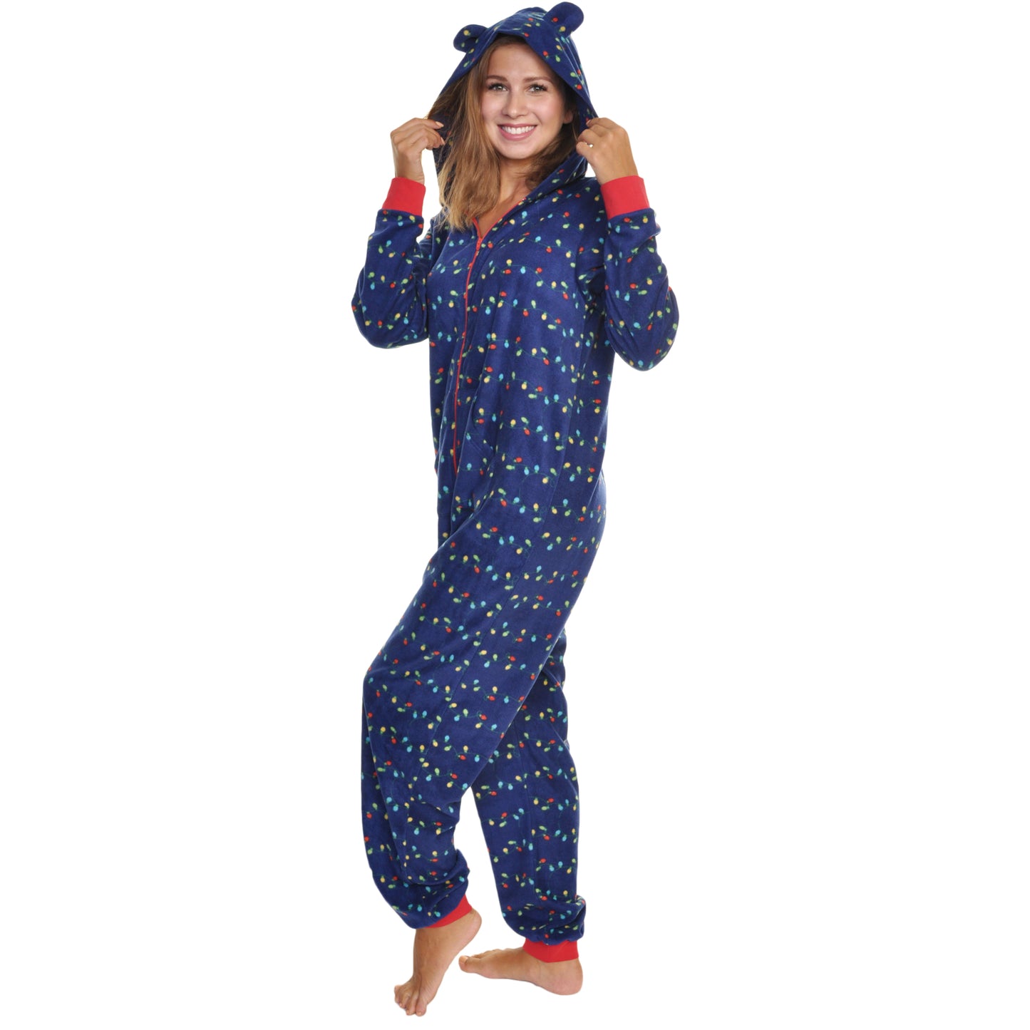 Unisex FLEECE Novelty One-Piece Hooded Pajamas (1-Pack)