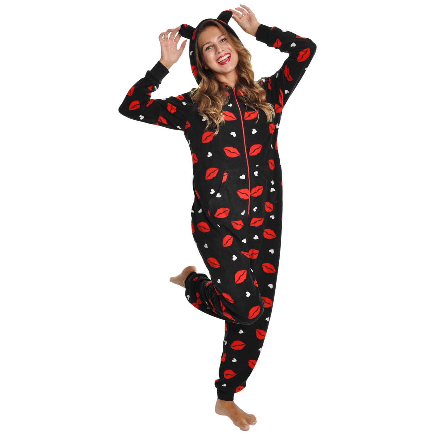 Unisex FLEECE Novelty One-Piece Hooded Pajamas (1-Pack)