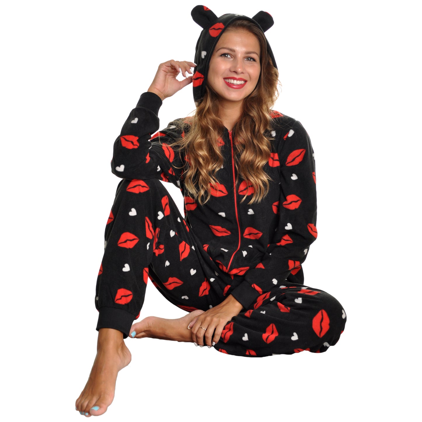 Unisex FLEECE Novelty One-Piece Hooded Pajamas (1-Pack)