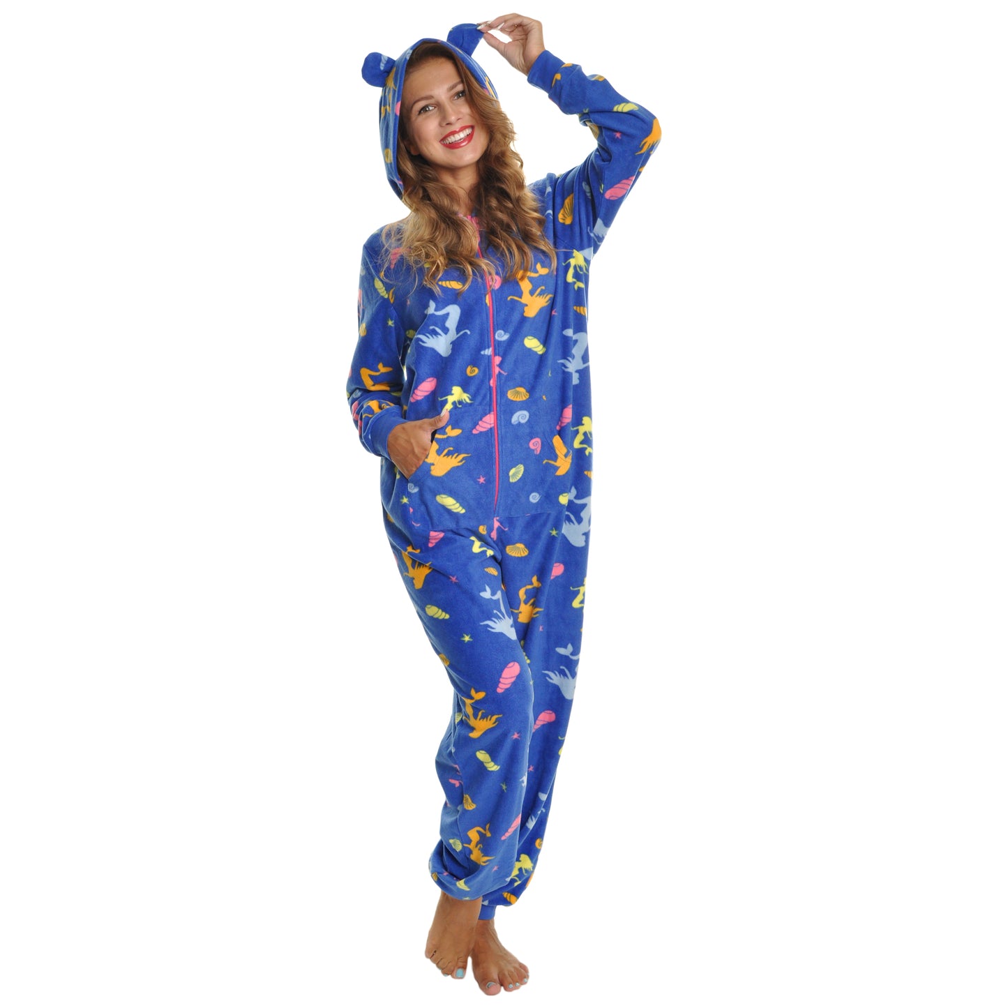 Unisex FLEECE Novelty One-Piece Hooded Pajamas (1-Pack)