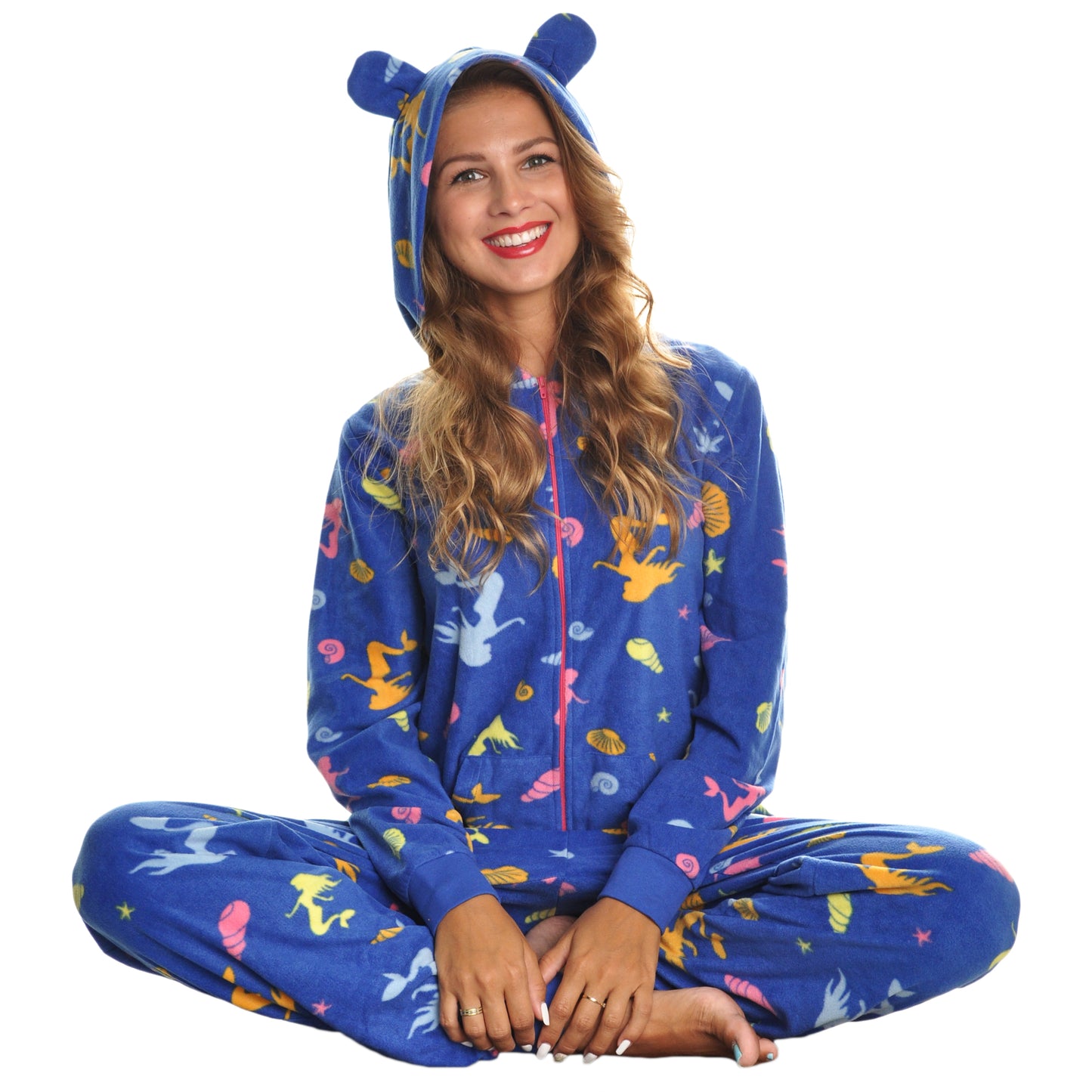 Unisex FLEECE Novelty One-Piece Hooded Pajamas (1-Pack)