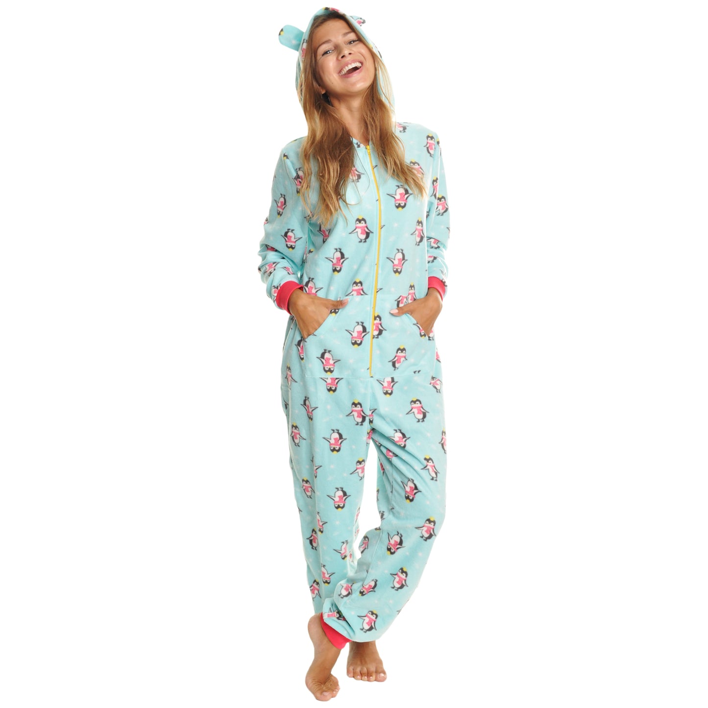 Unisex FLEECE Novelty One-Piece Hooded Pajamas (1-Pack)
