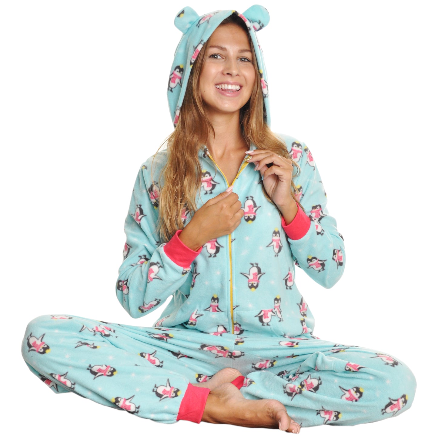 Unisex FLEECE Novelty One-Piece Hooded Pajamas (1-Pack)
