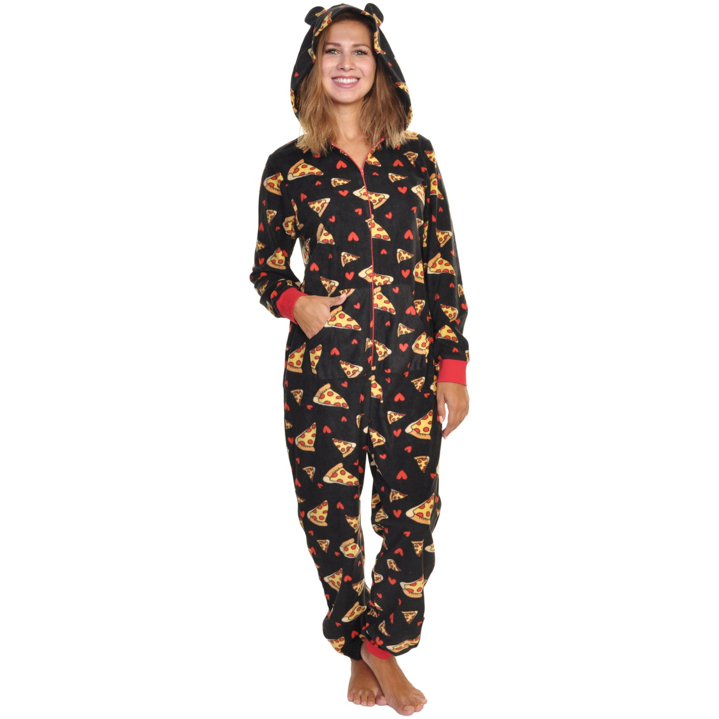 Unisex FLEECE Novelty One-Piece Hooded Pajamas (1-Pack)