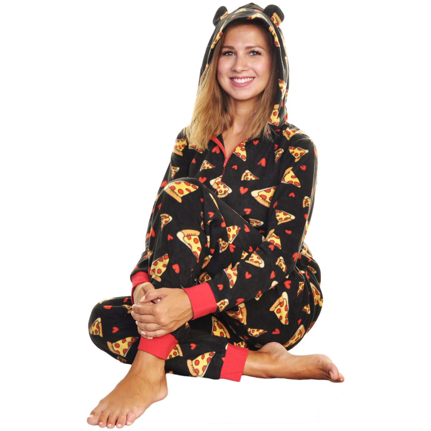 Unisex FLEECE Novelty One-Piece Hooded Pajamas (1-Pack)
