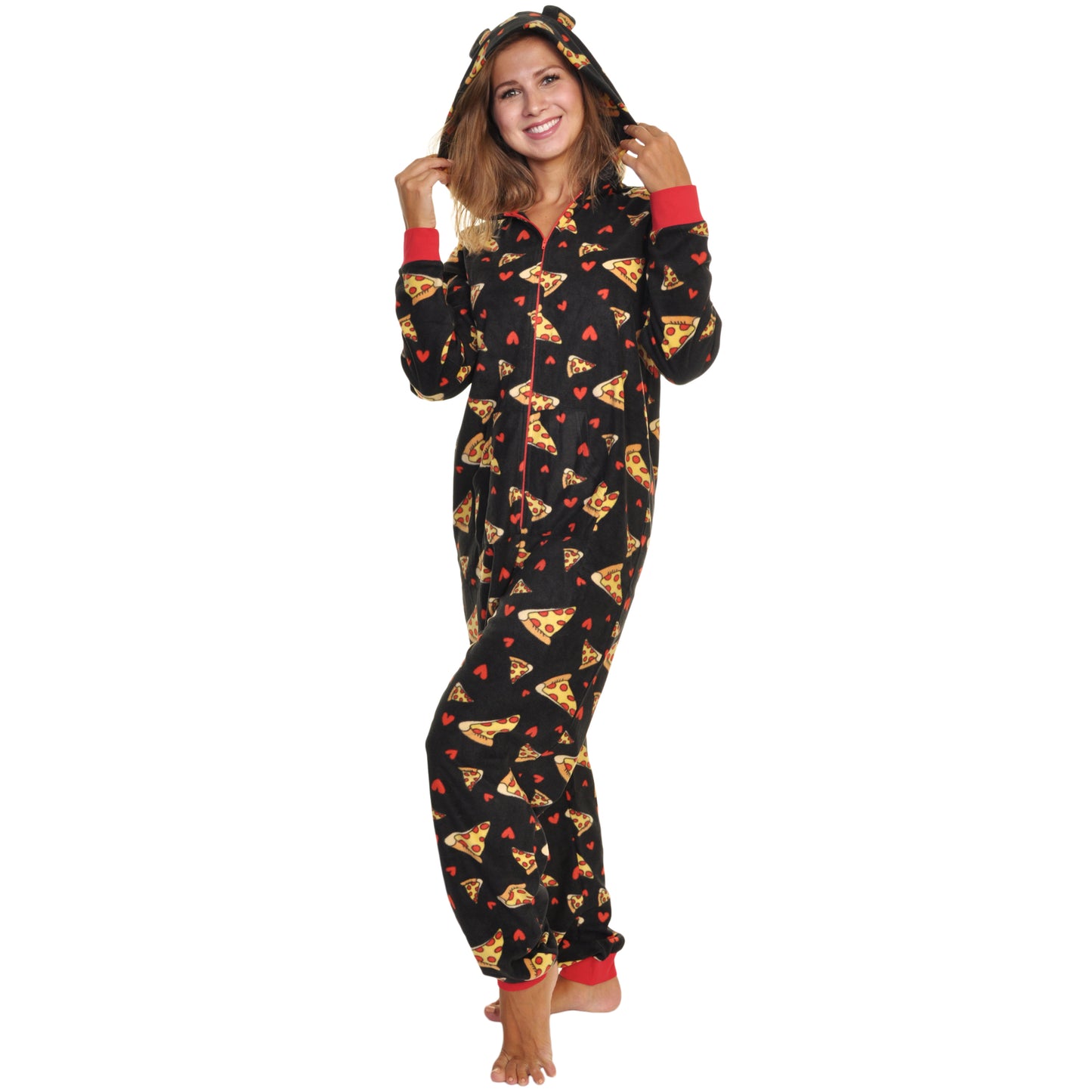 Unisex FLEECE Novelty One-Piece Hooded Pajamas (1-Pack)