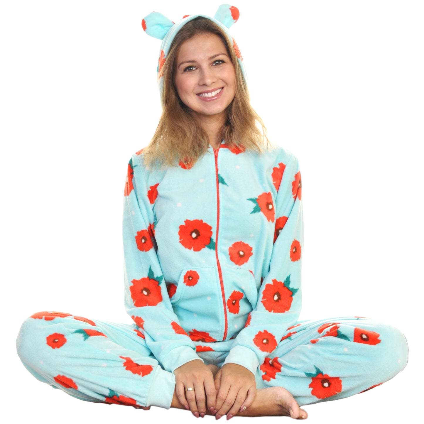 Unisex FLEECE Novelty One-Piece Hooded Pajamas (1-Pack)