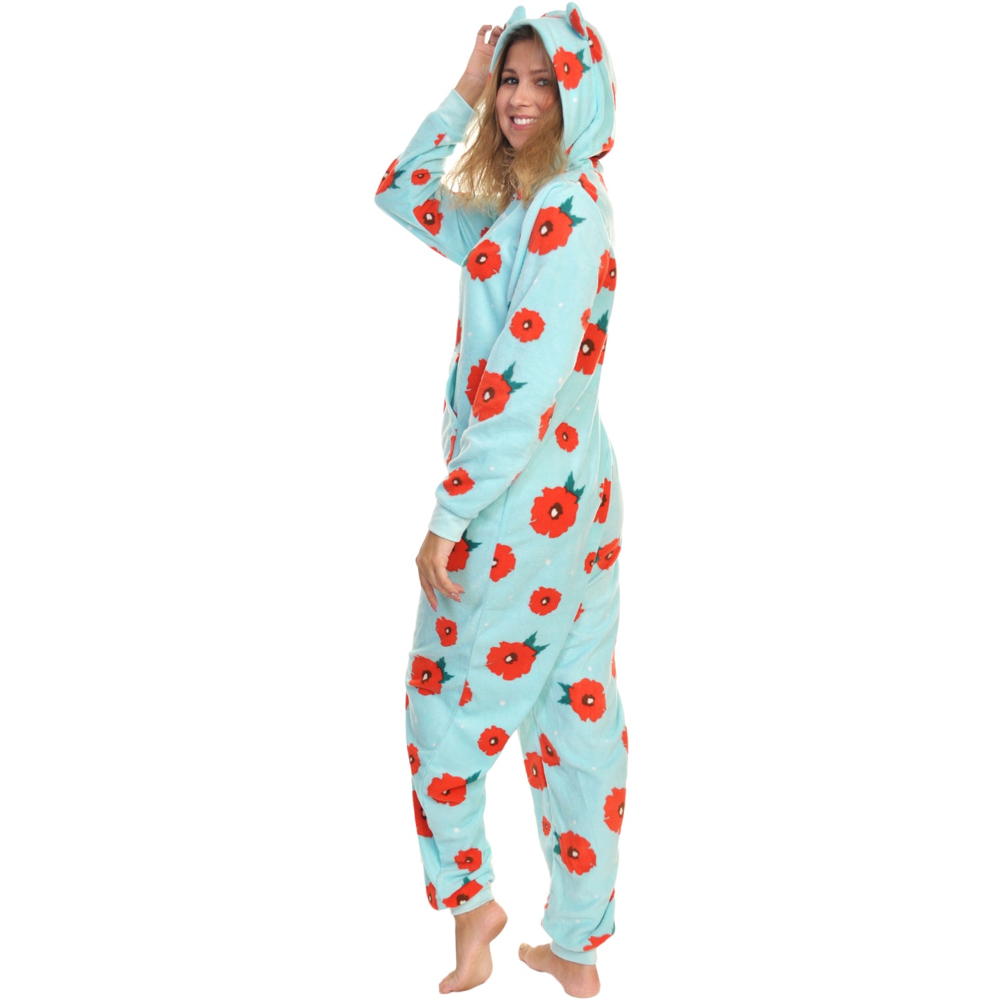Unisex FLEECE Novelty One-Piece Hooded Pajamas (1-Pack)