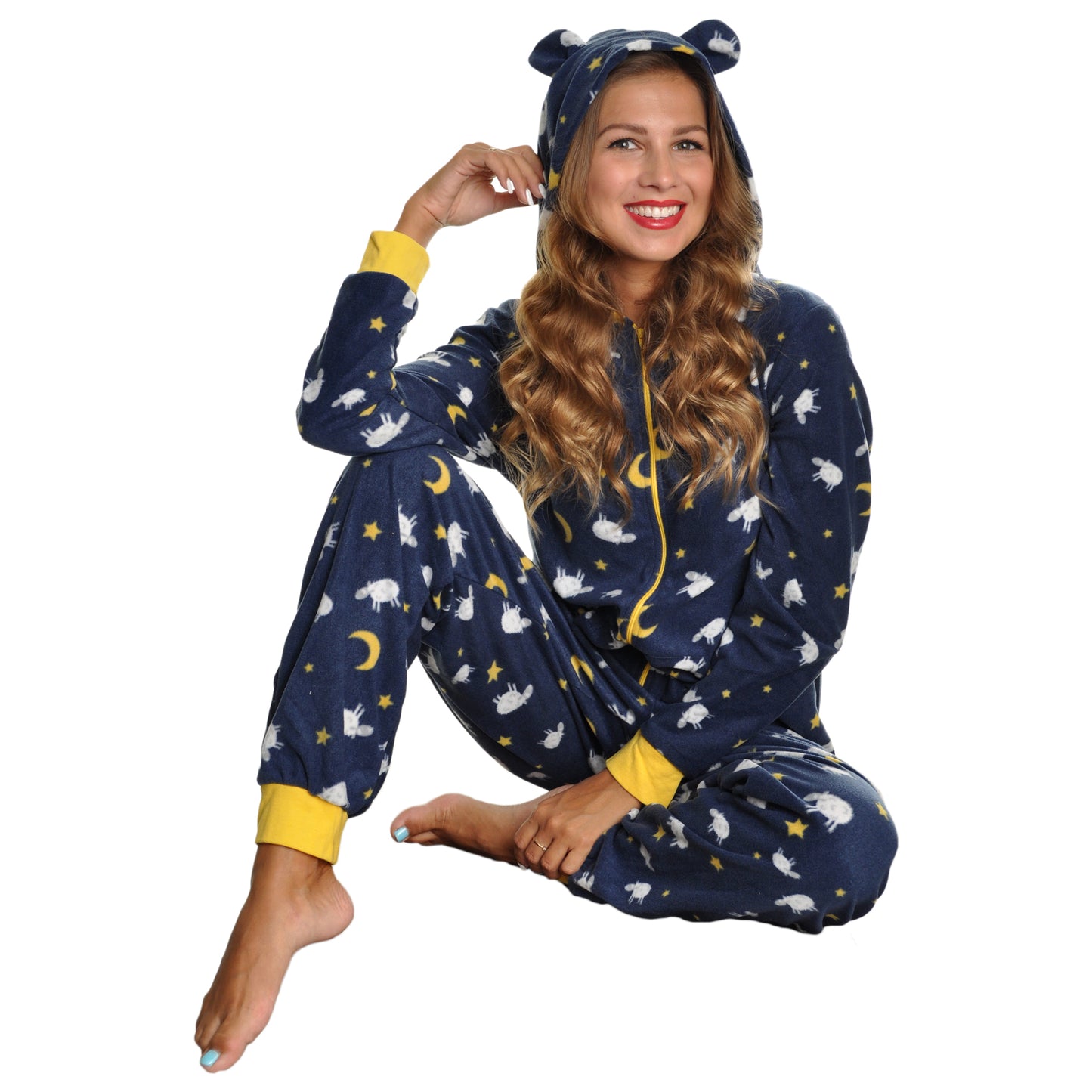 Unisex FLEECE Novelty One-Piece Hooded Pajamas (1-Pack)