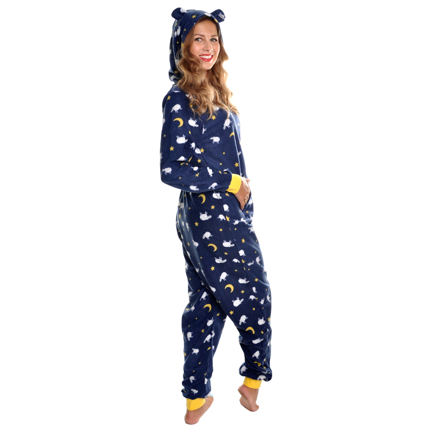 Unisex FLEECE Novelty One-Piece Hooded Pajamas (1-Pack)