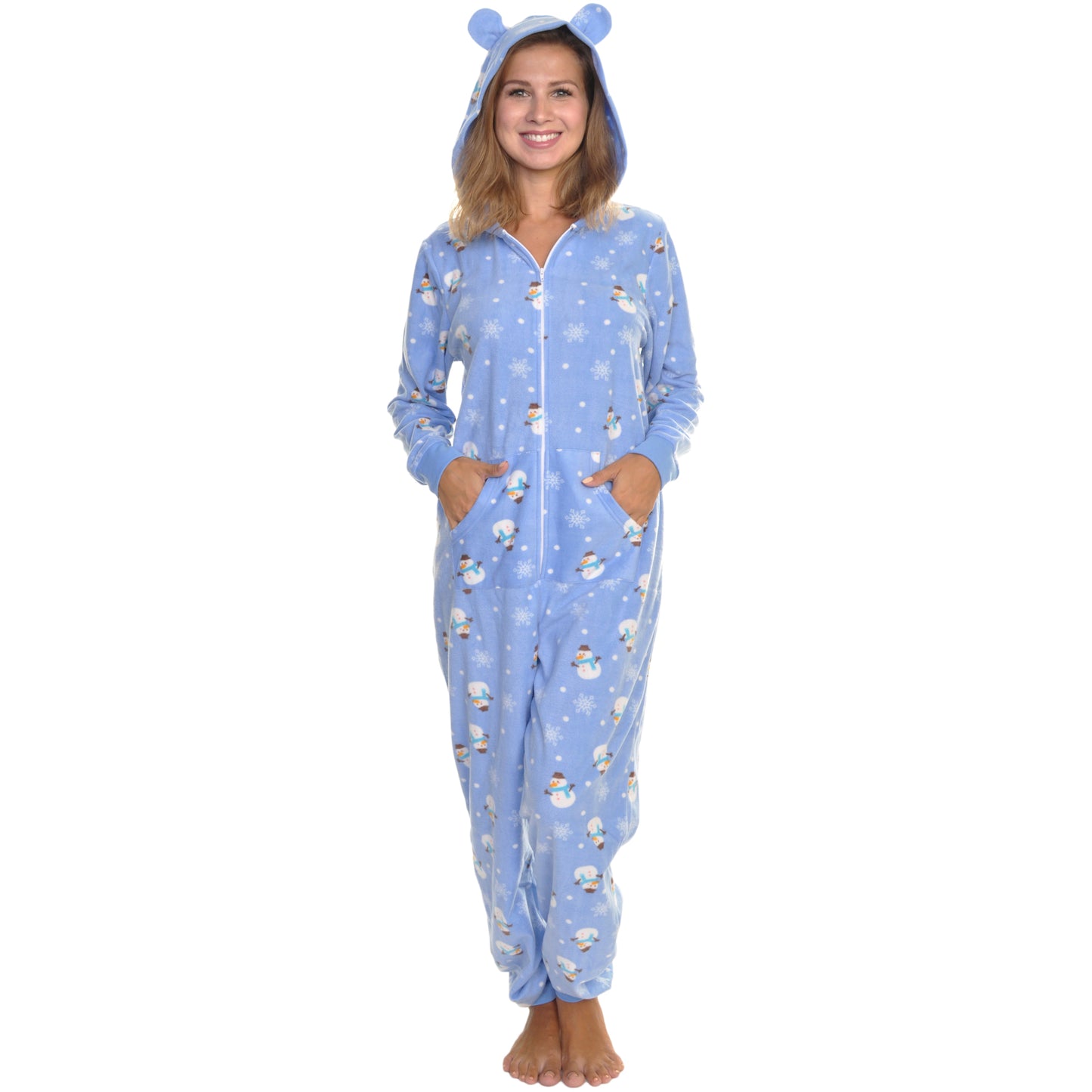 Unisex FLEECE Novelty One-Piece Hooded Pajamas (1-Pack)