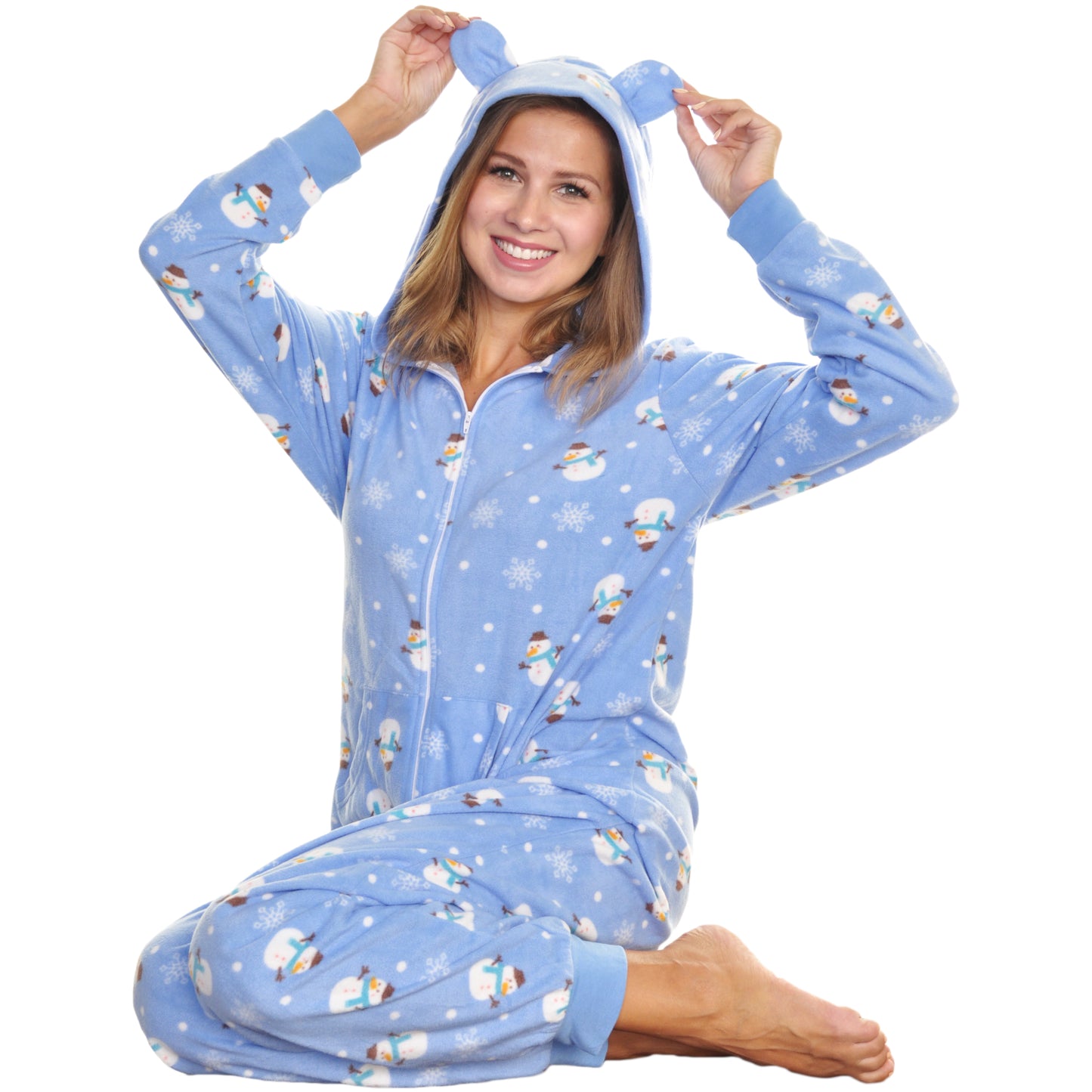 Unisex FLEECE Novelty One-Piece Hooded Pajamas (1-Pack)