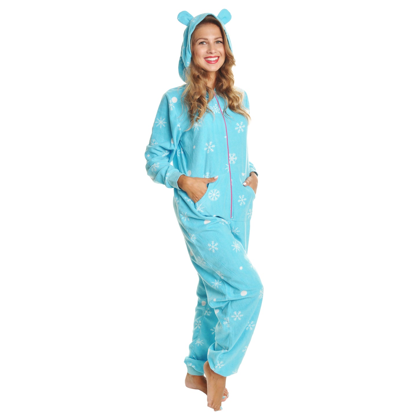 Unisex FLEECE Novelty One-Piece Hooded Pajamas (1-Pack)