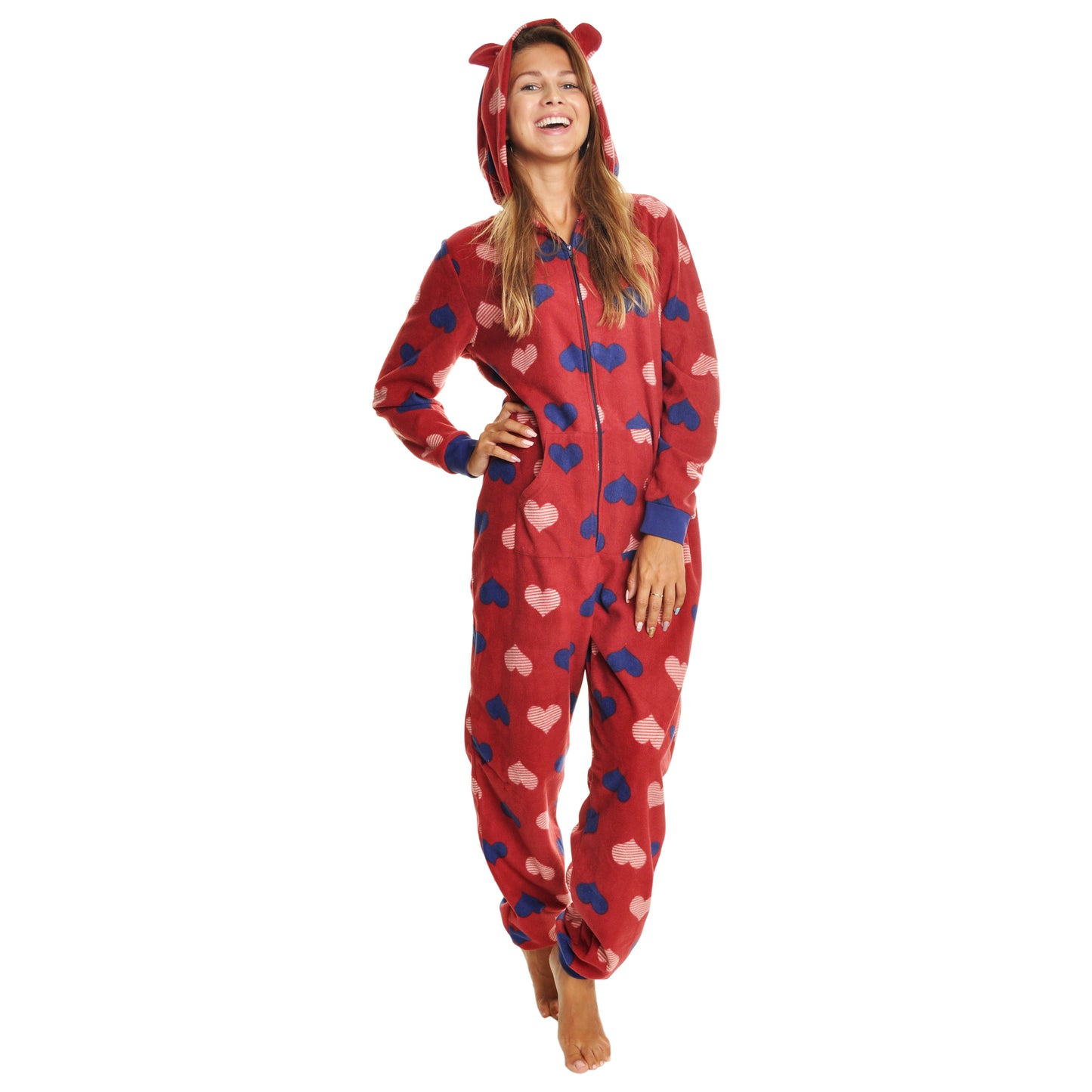 Unisex FLEECE Novelty One-Piece Hooded Pajamas (1-Pack)