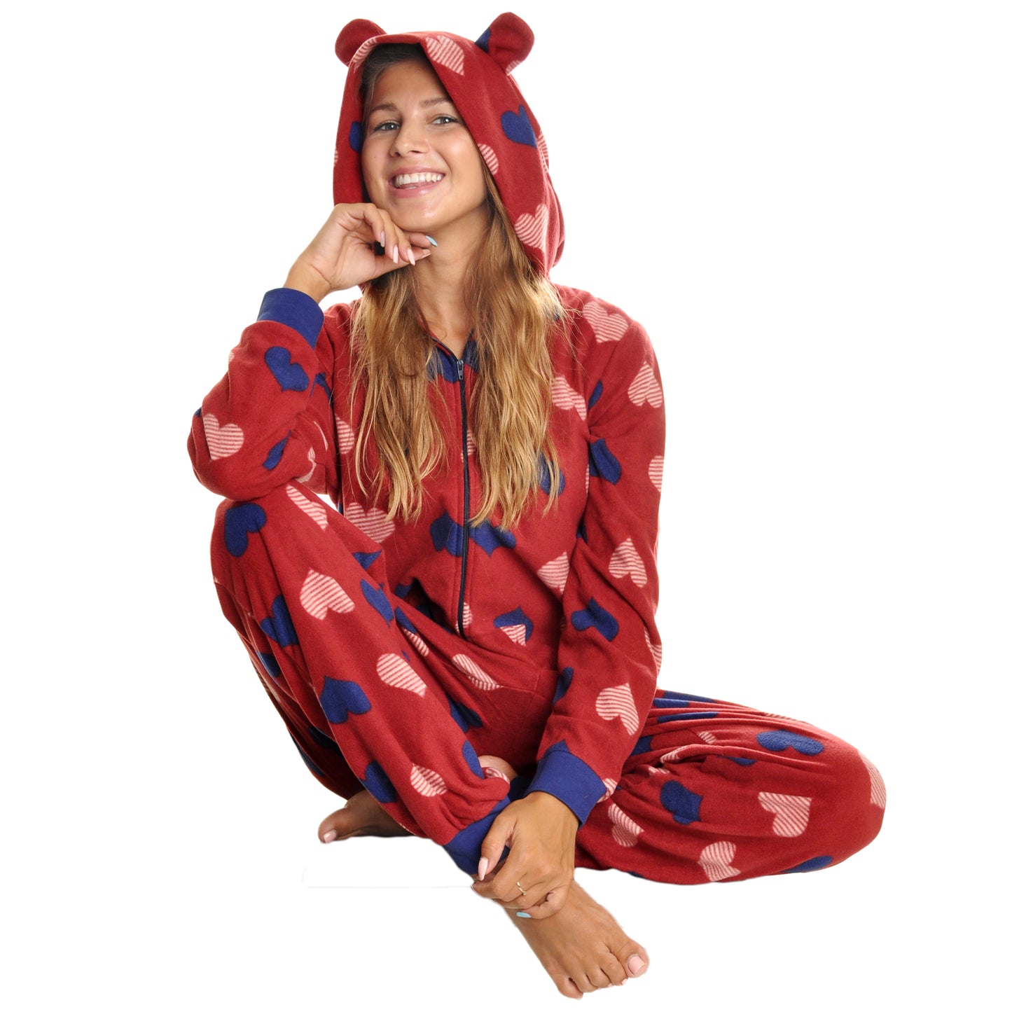 Unisex FLEECE Novelty One-Piece Hooded Pajamas (1-Pack)