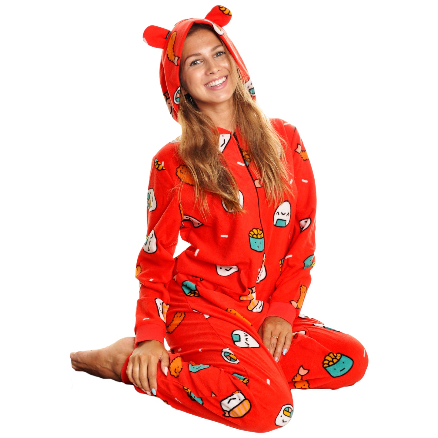 Unisex FLEECE Novelty One-Piece Hooded Pajamas (1-Pack)