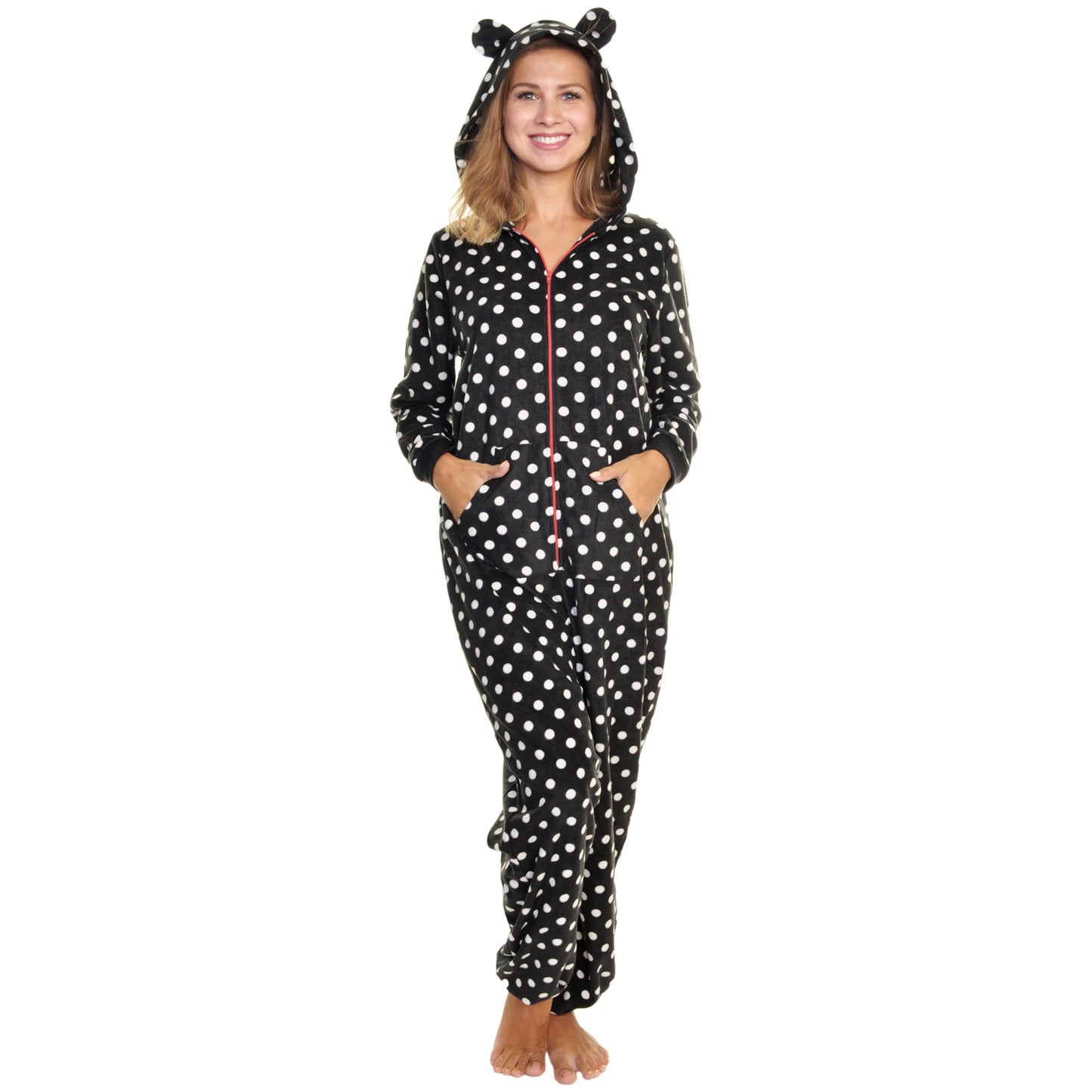 Unisex FLEECE Novelty One-Piece Hooded Pajamas (1-Pack)