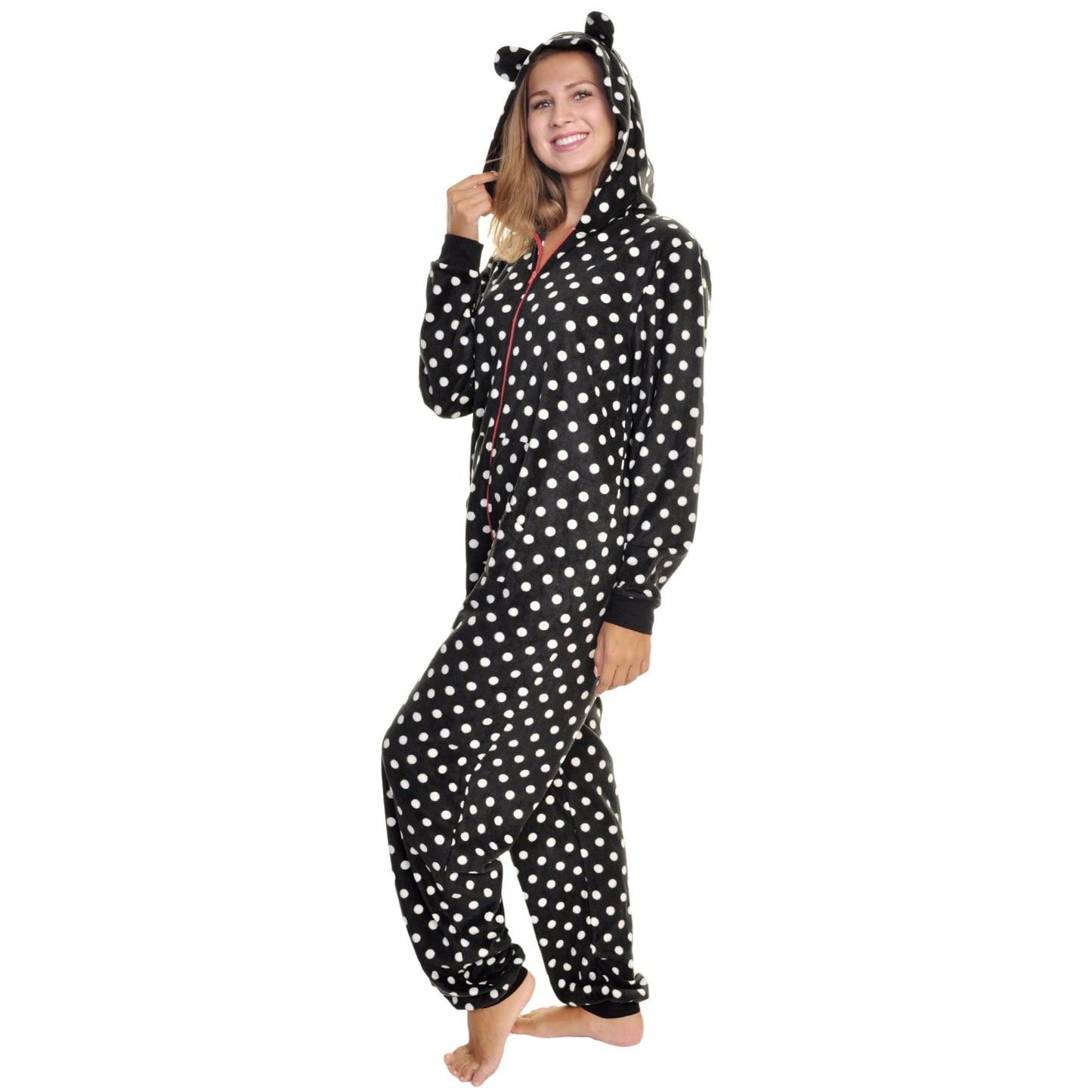 Unisex FLEECE Novelty One-Piece Hooded Pajamas (1-Pack)