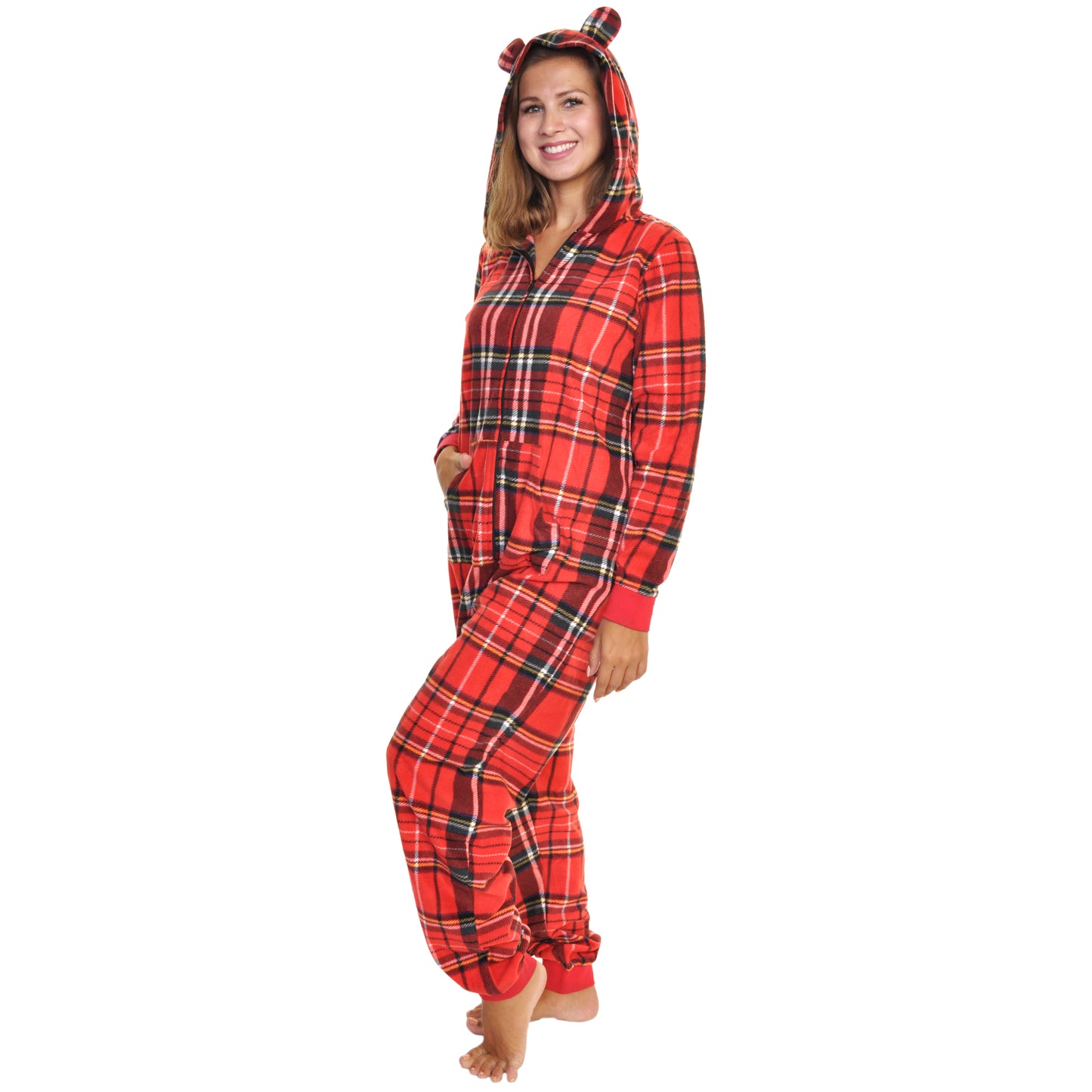 Unisex FLEECE Novelty One-Piece Hooded Pajamas (1-Pack)