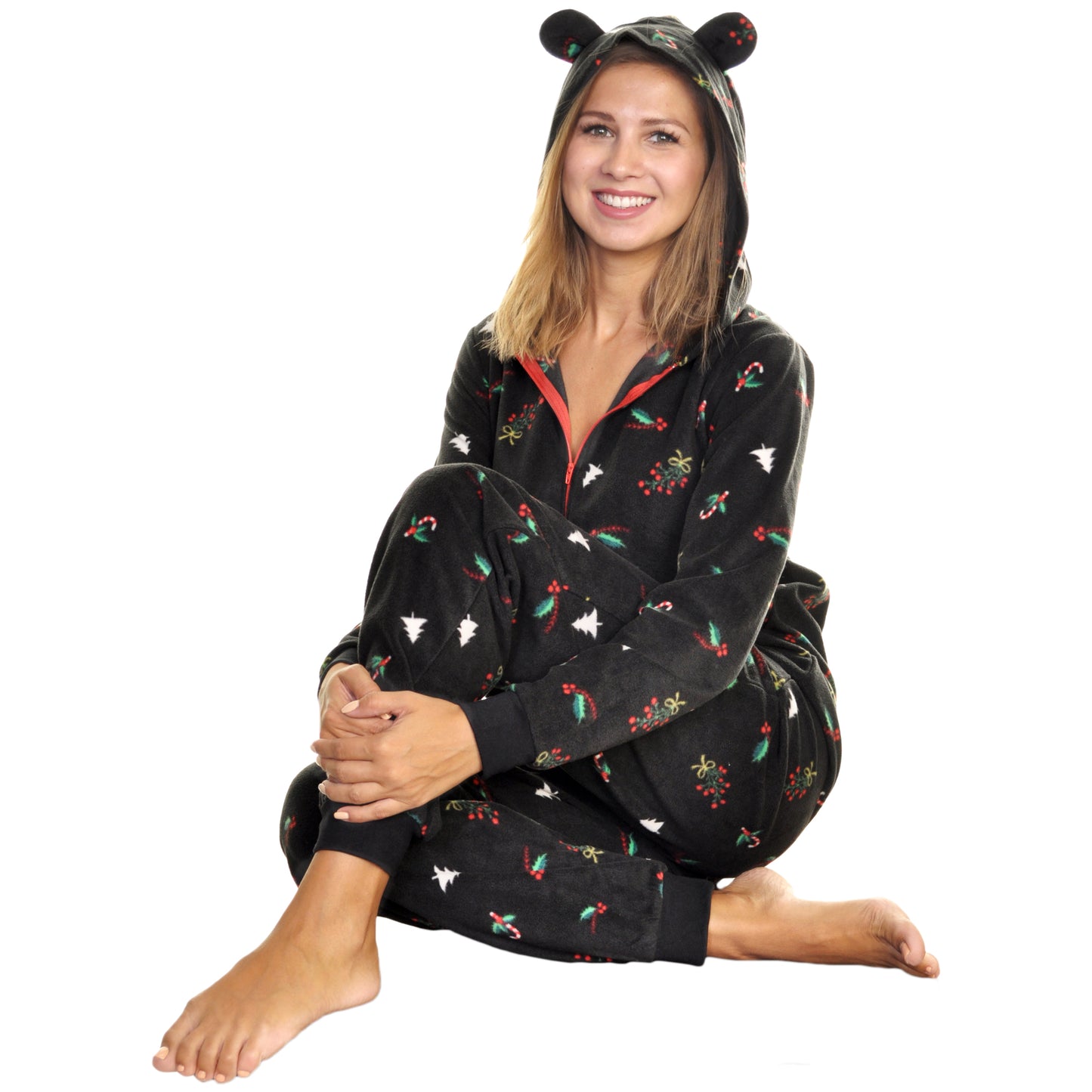 Unisex FLEECE Novelty One-Piece Hooded Pajamas (1-Pack)