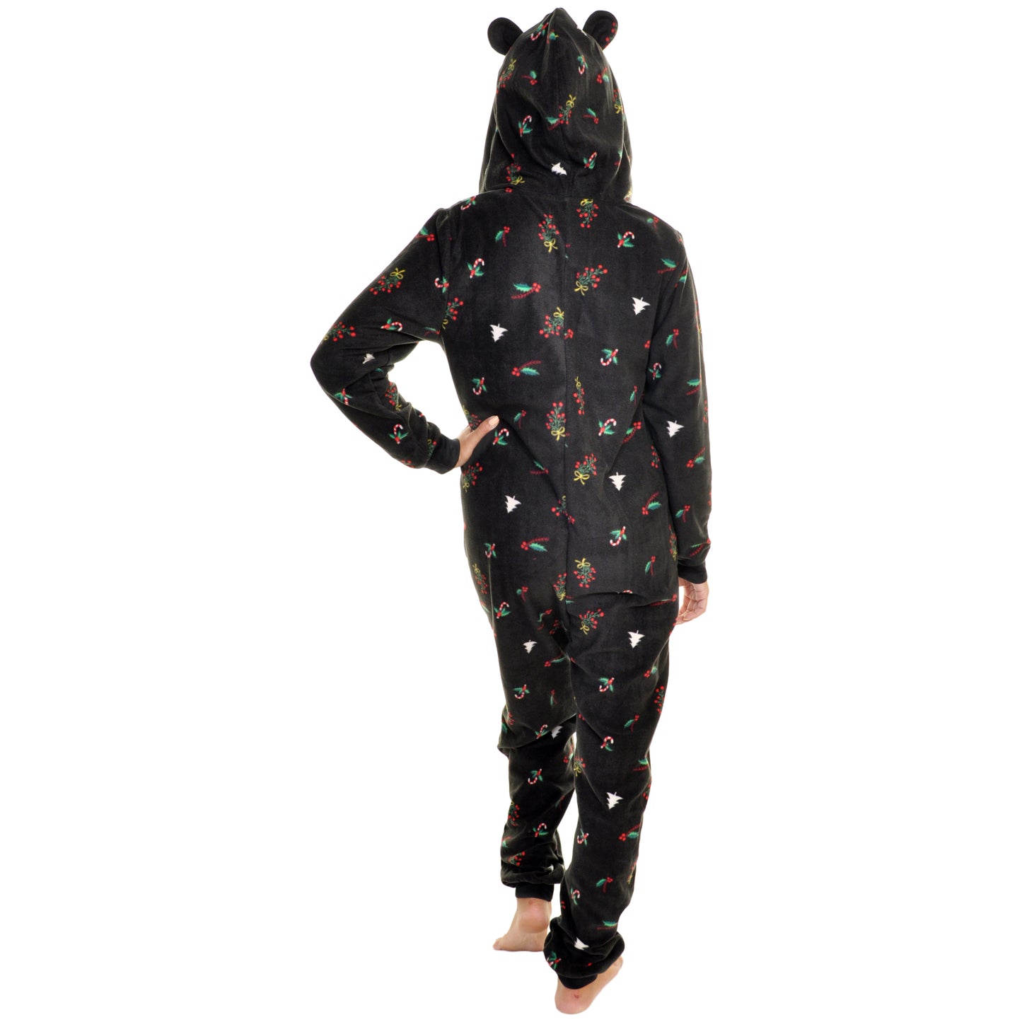 Unisex FLEECE Novelty One-Piece Hooded Pajamas (1-Pack)