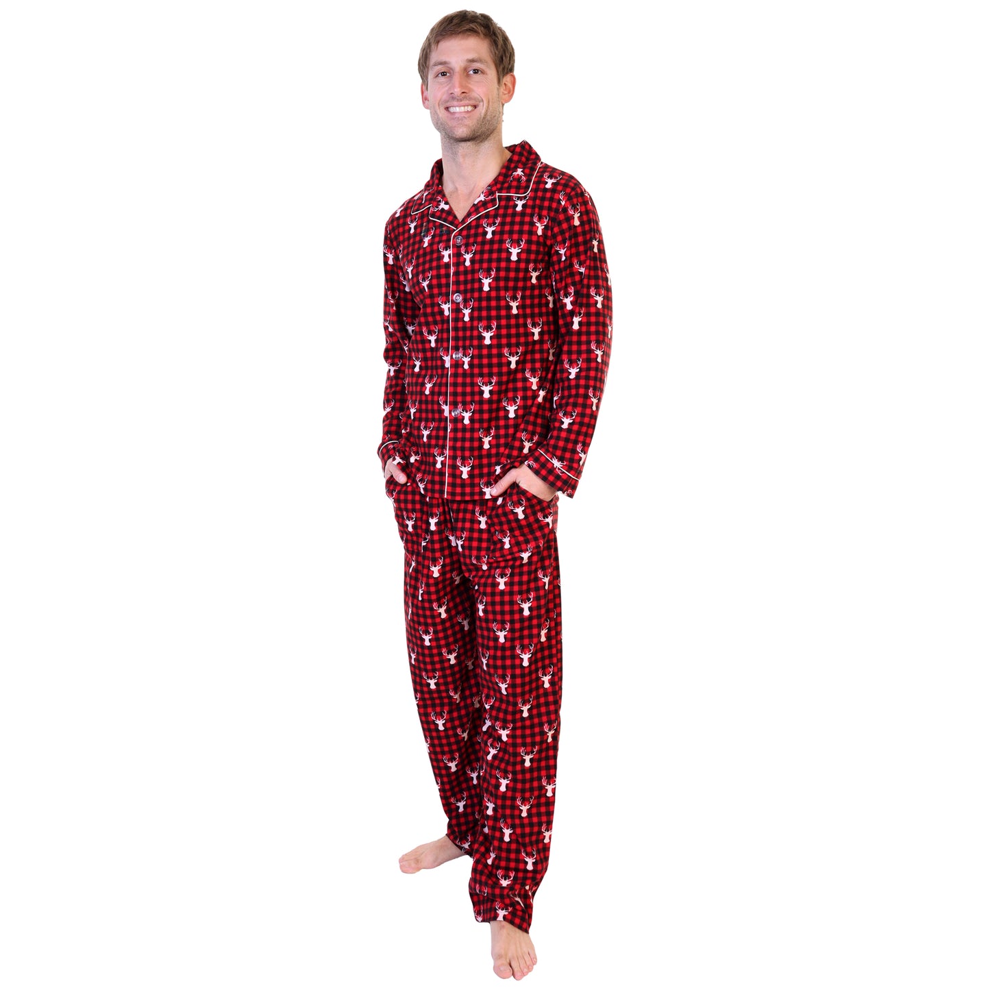 COZY Flannel Notch Collar Pajama Set (1-Pack)