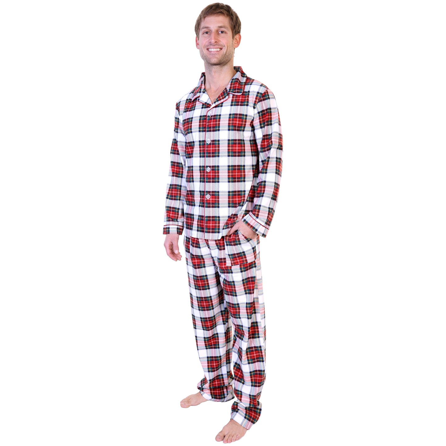 COZY Flannel Notch Collar Pajama Set (1-Pack)