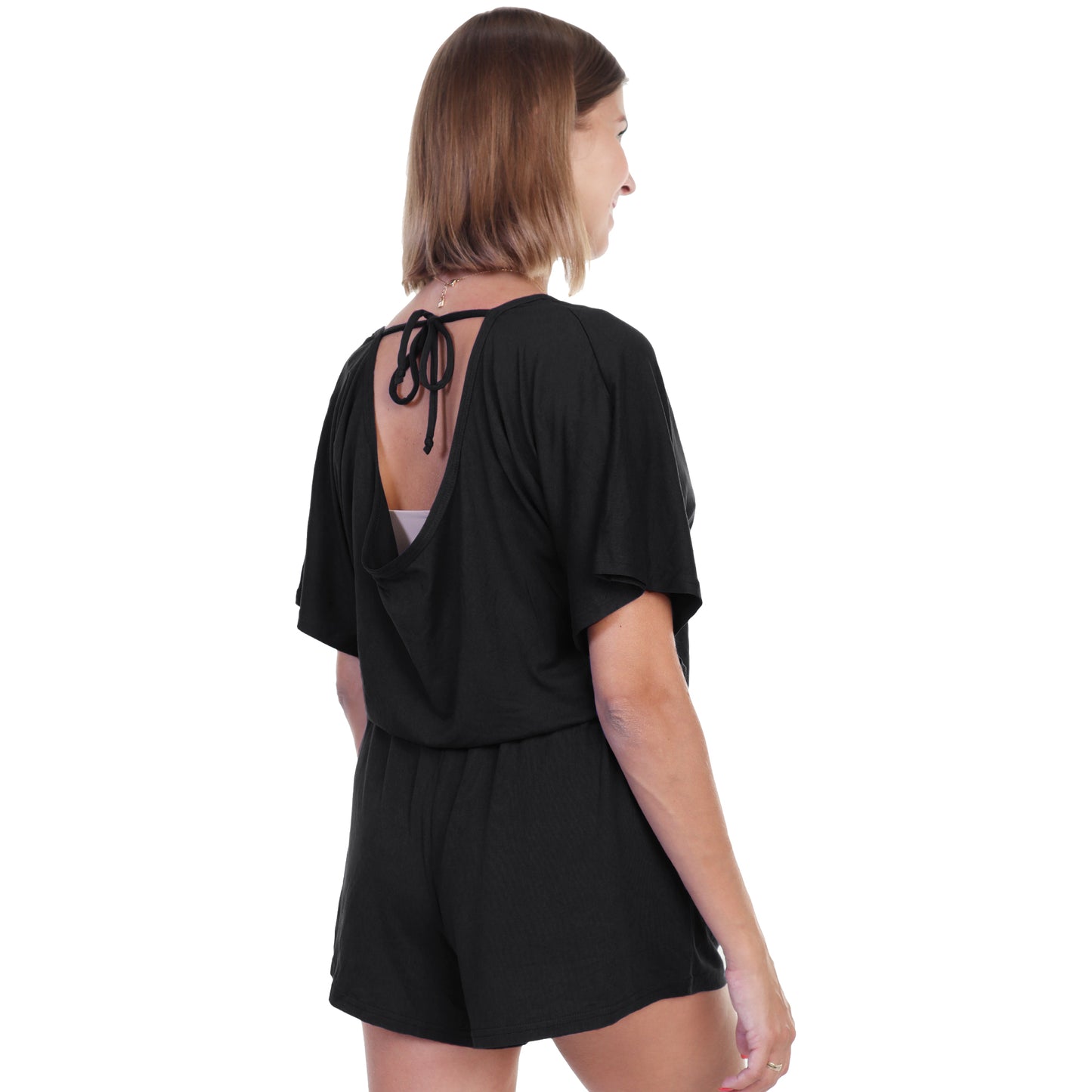 Brushed Microfiber Short Sleeves Romper (1-Pack)