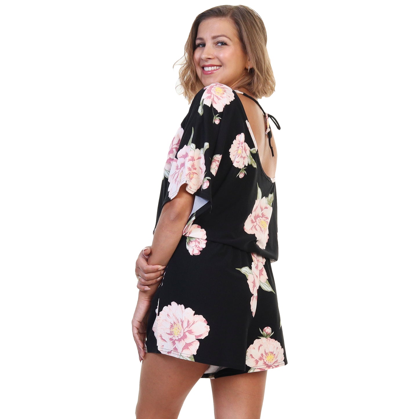 Brushed Microfiber Short Sleeves Romper (1-Pack)