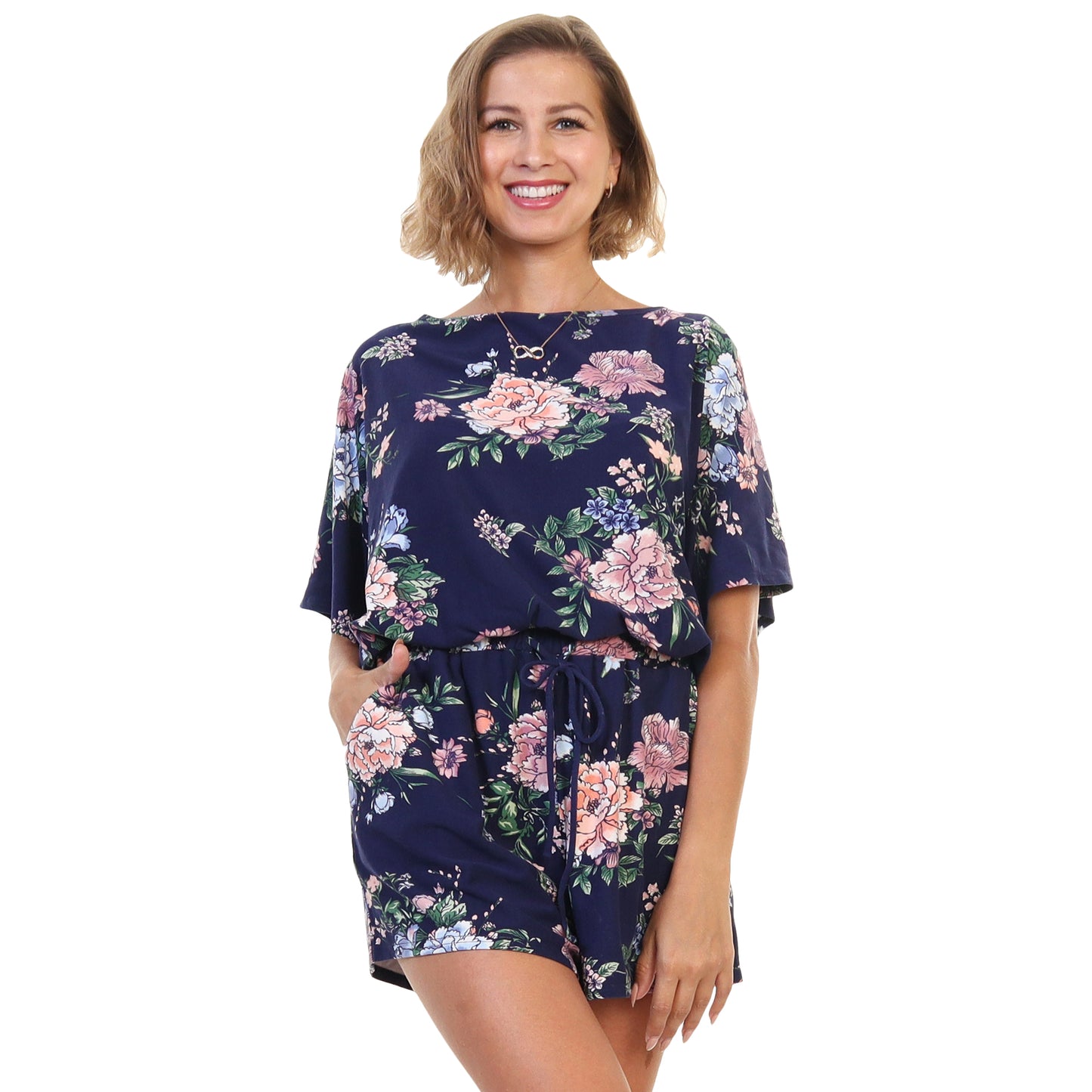 Brushed Microfiber Short Sleeves Romper (1-Pack)