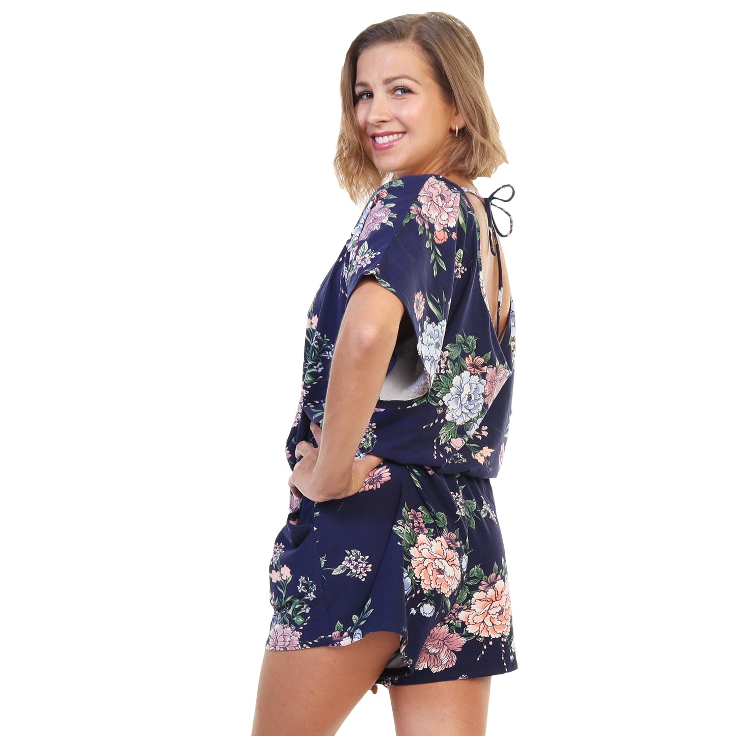 Brushed Microfiber Short Sleeves Romper (1-Pack)