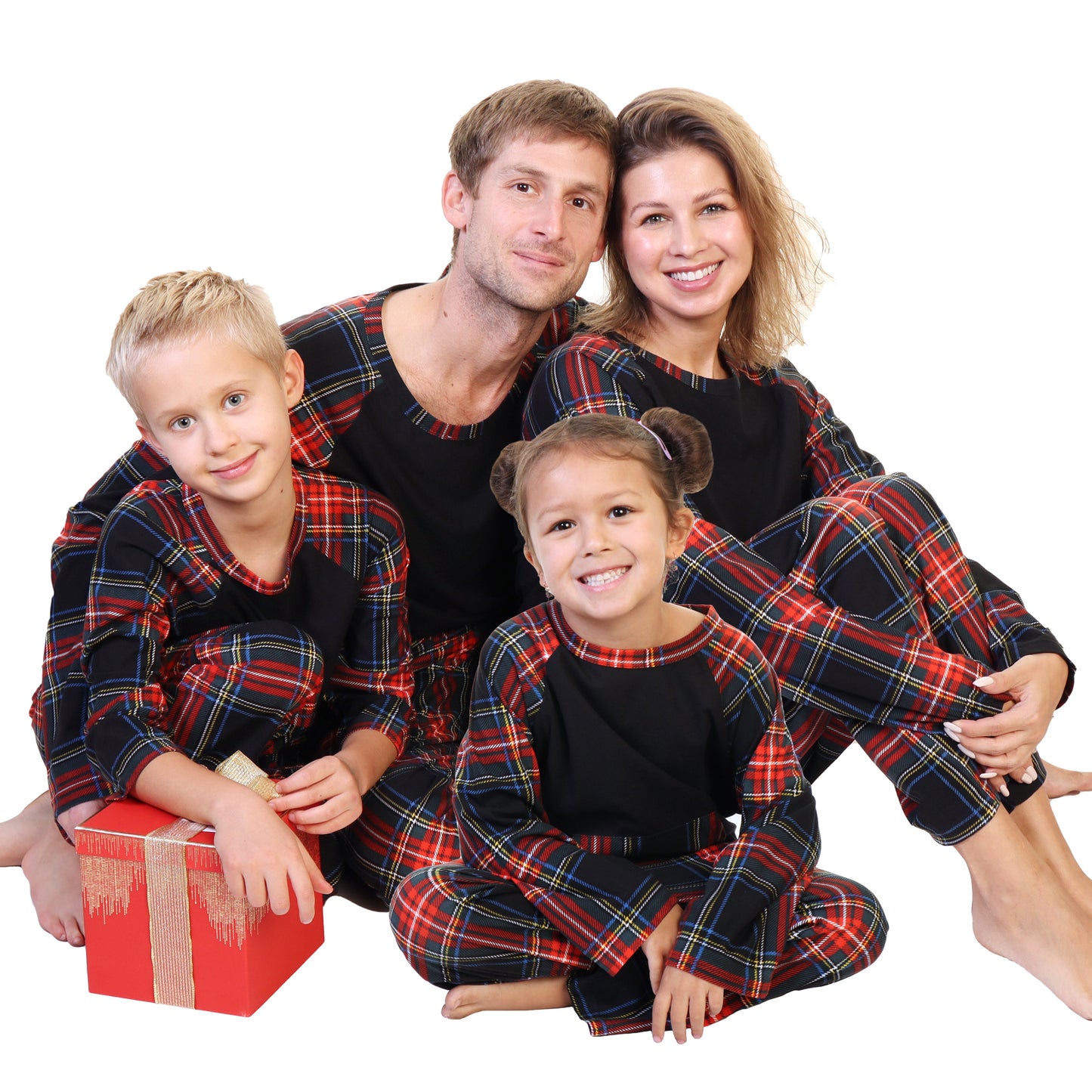 Flannel Kangaroo Pocket Raglan Shirt with Pajama Pants Set (1-Pack)