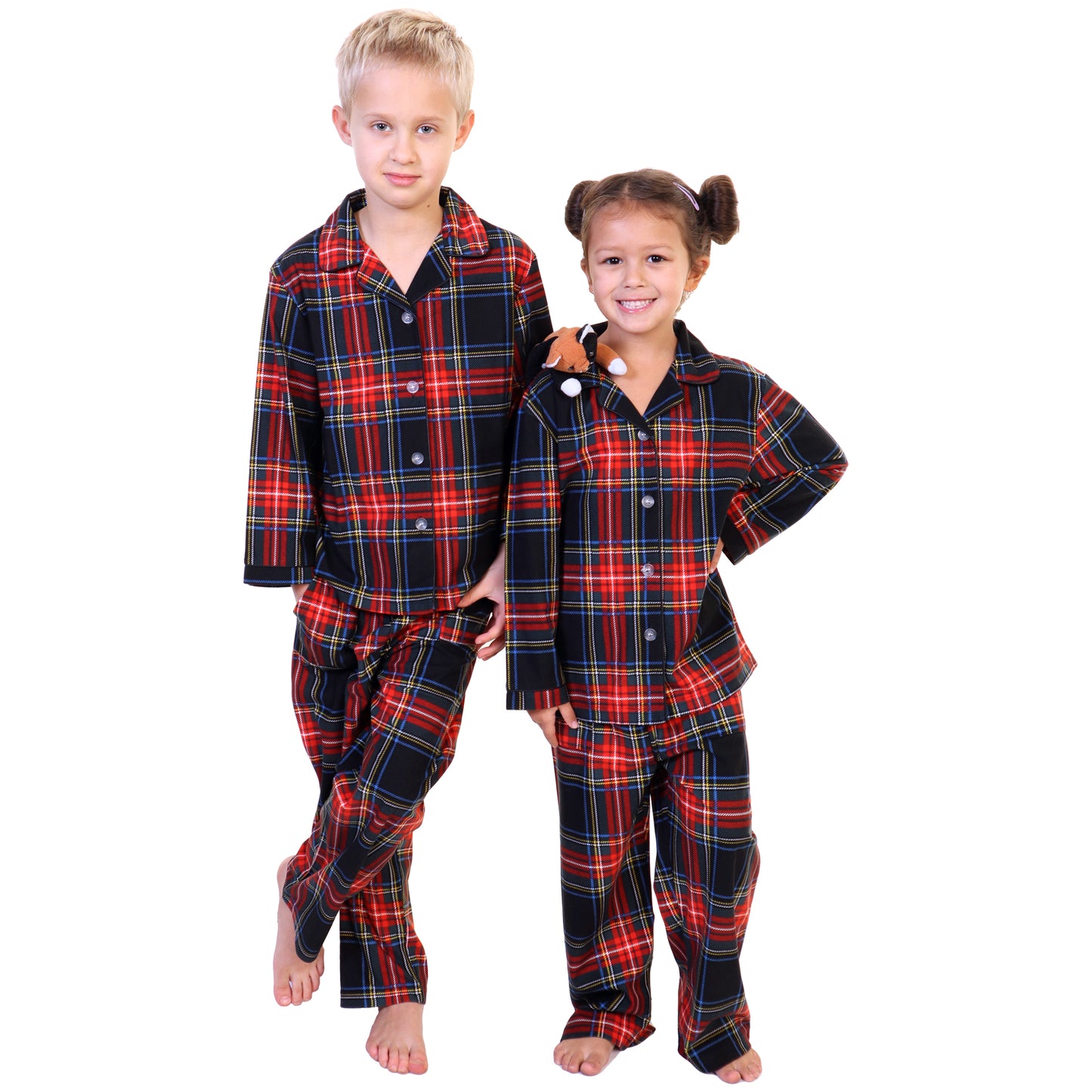 COZY Flannel Notch Collar Pajama Set (1-Pack)