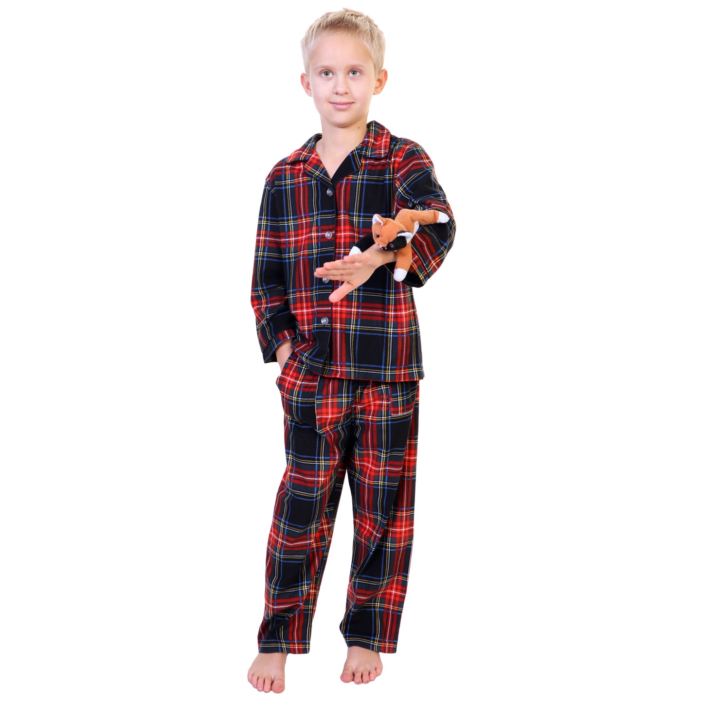 COZY Flannel Notch Collar Pajama Set (1-Pack)