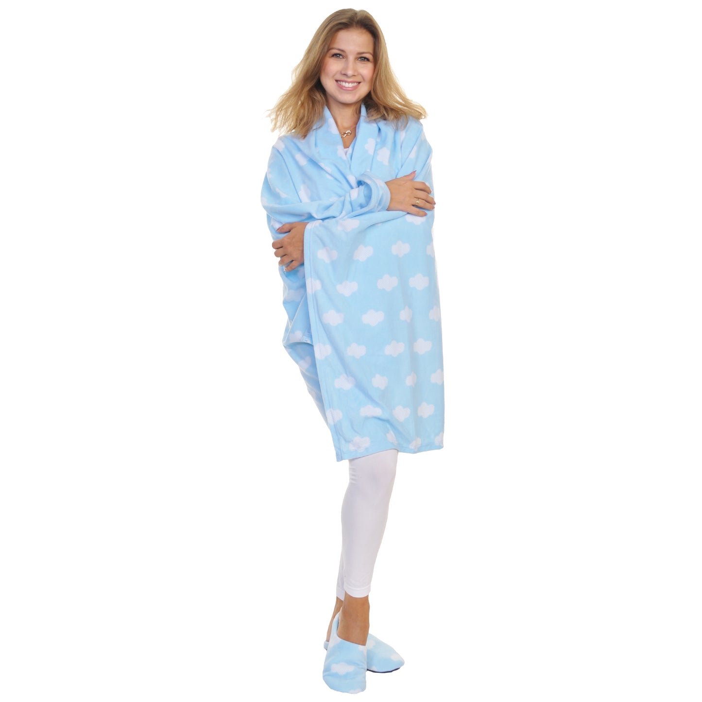 Women's Cozy Fleece Blanket with Slipper (1-Pack)